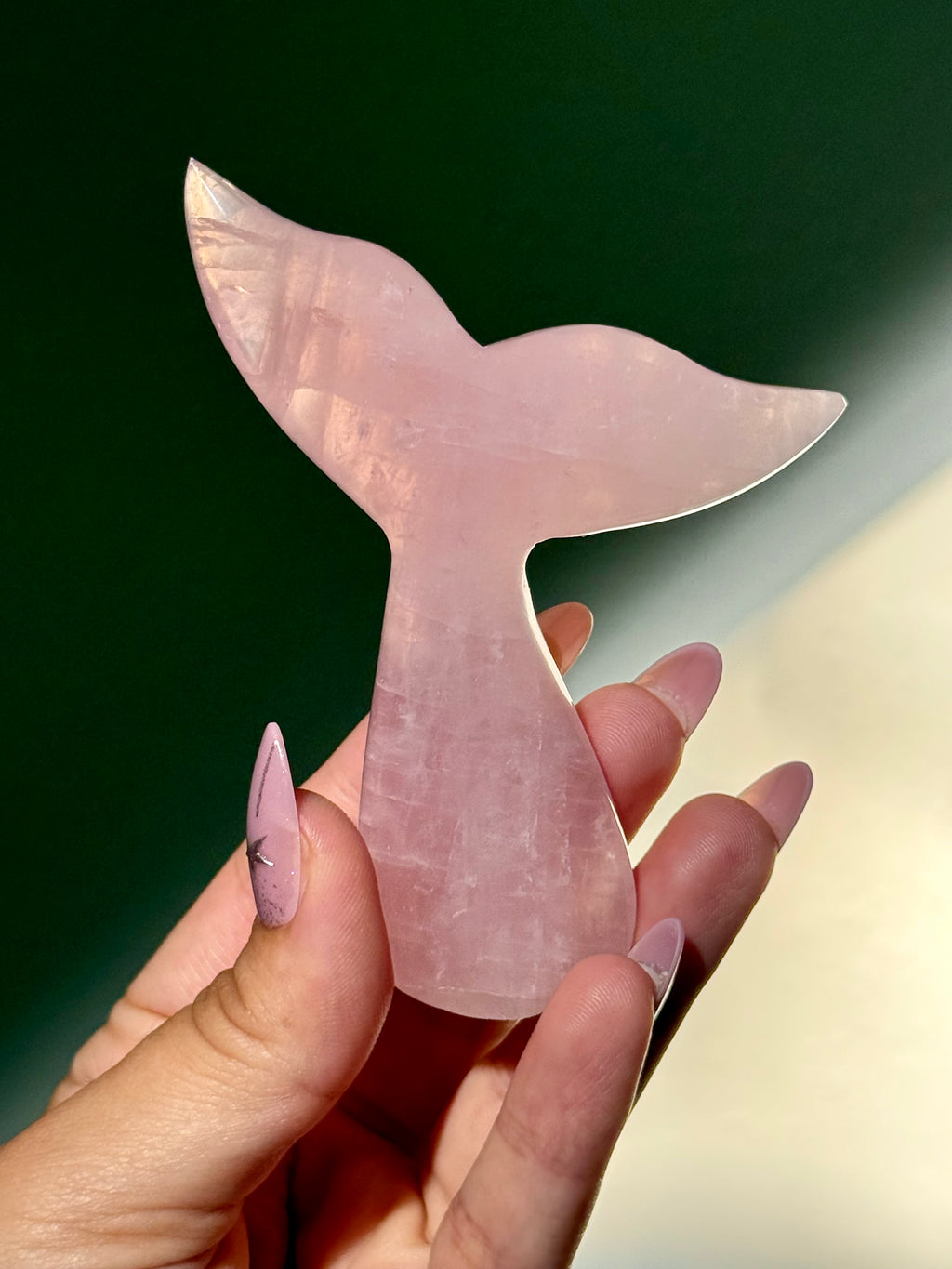 Rose Quartz Whale (Mermaid) Tail G