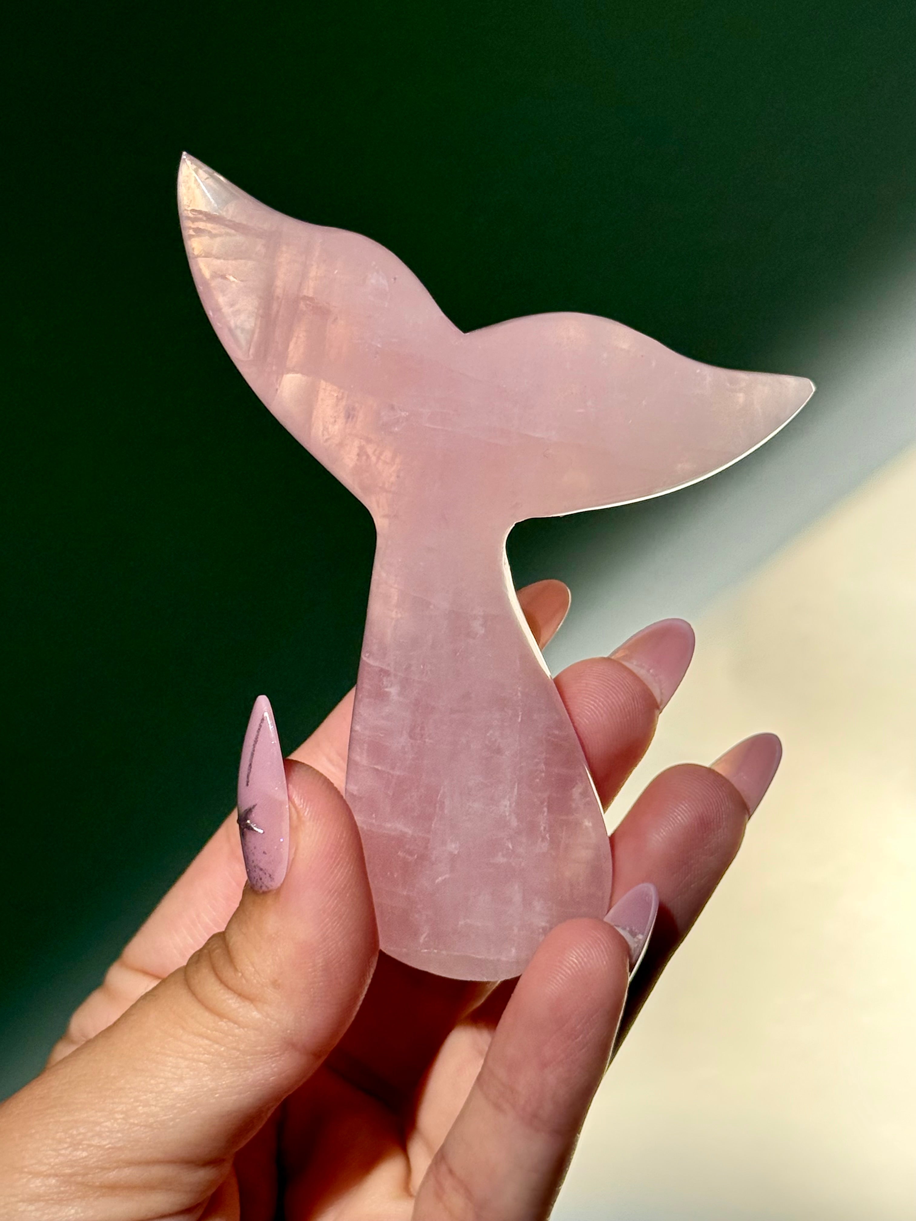 Rose Quartz Whale (Mermaid) Tail G