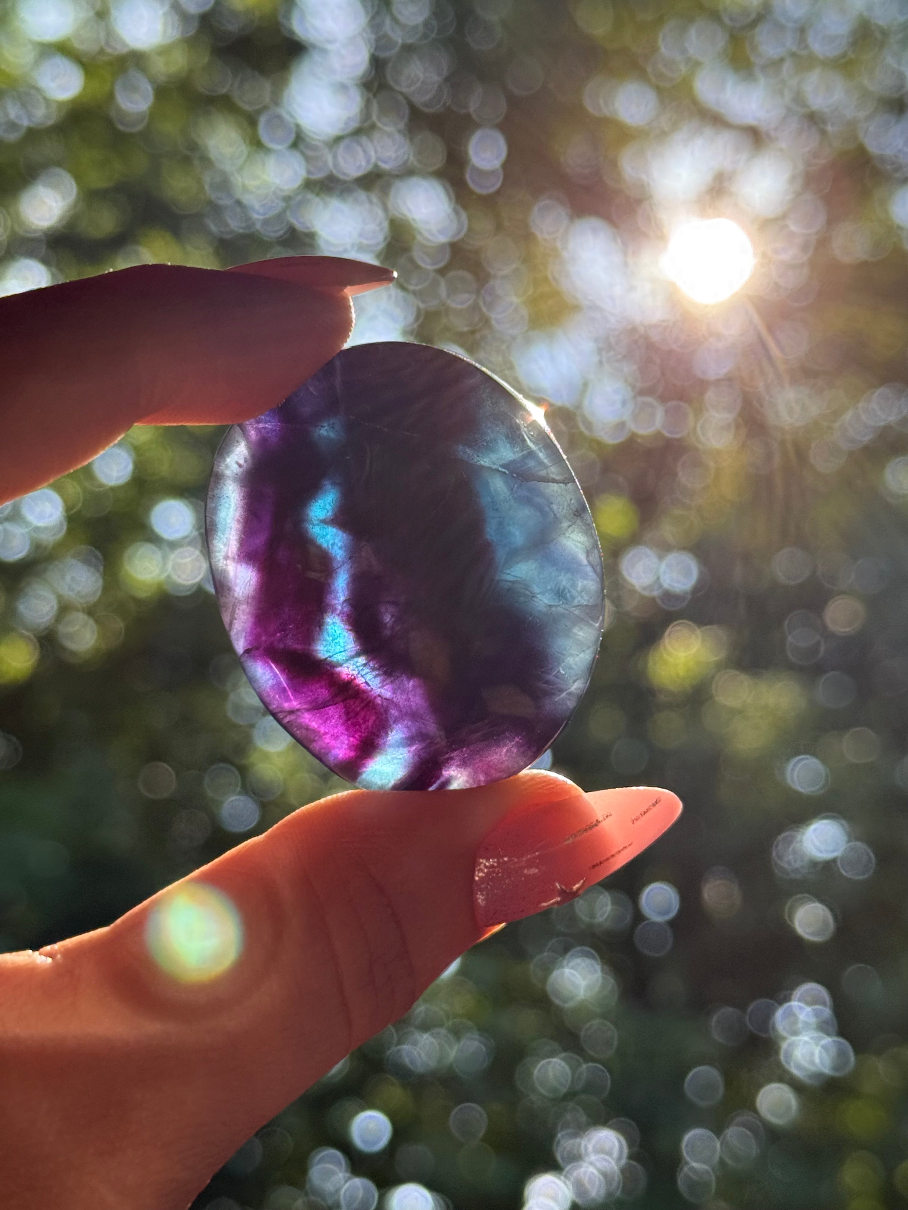 Black Rose Fluorite Palmstone B
