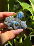 Labradorite Octopus Carving F