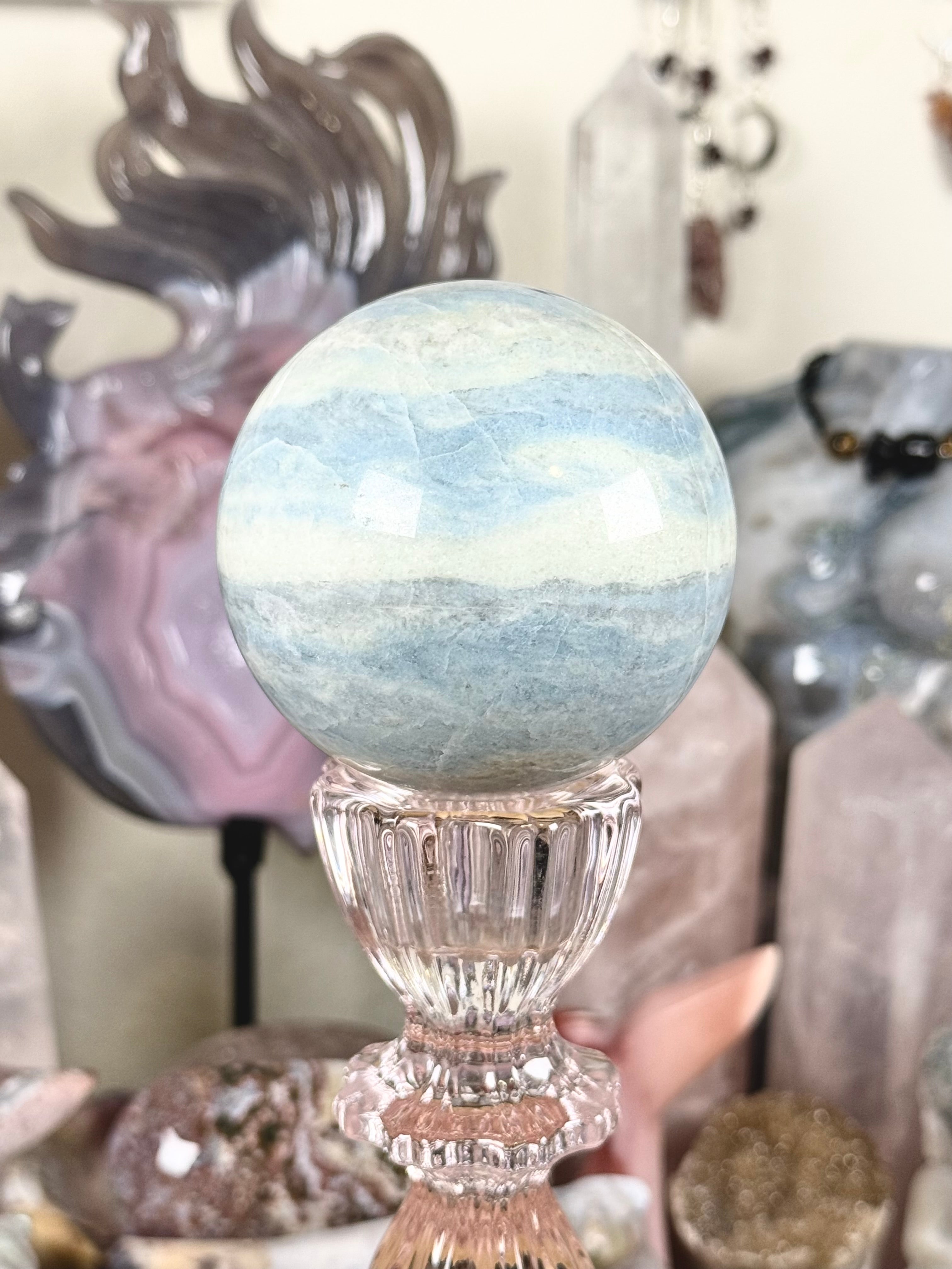 Dreamy Blue Calcite Sphere A