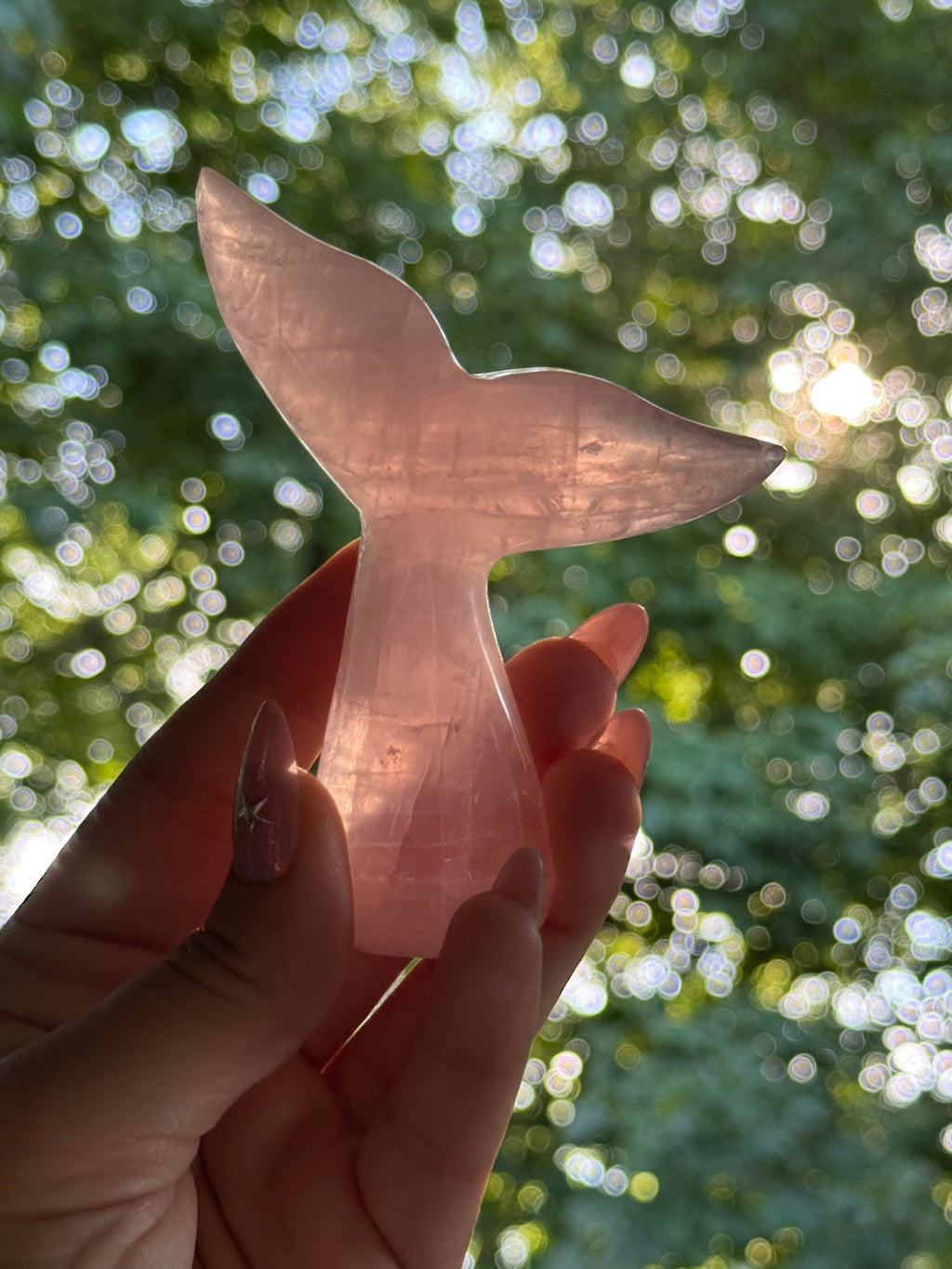 Rose Quartz Whale (Mermaid) Tail K