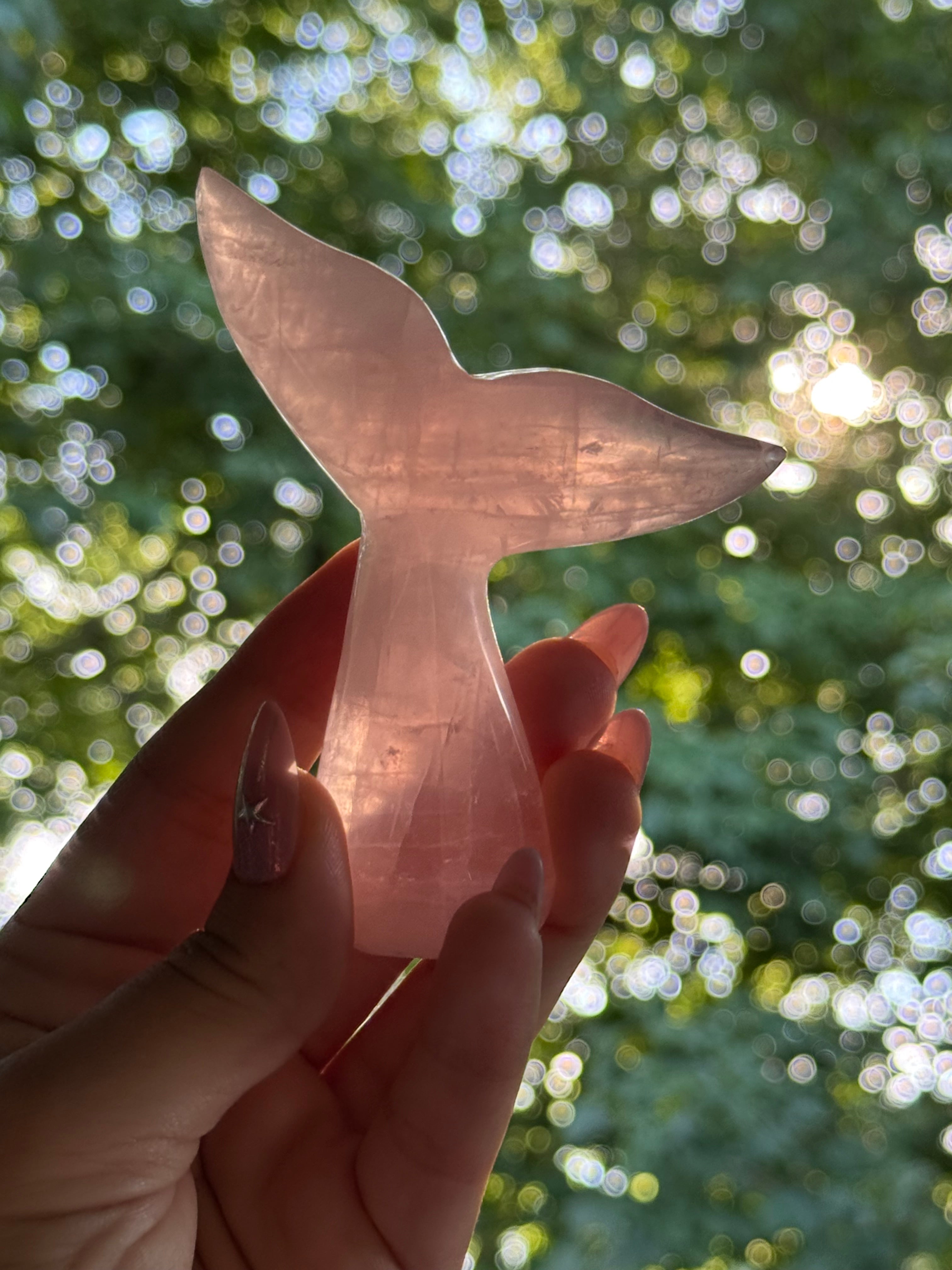 Rose Quartz Whale (Mermaid) Tail K