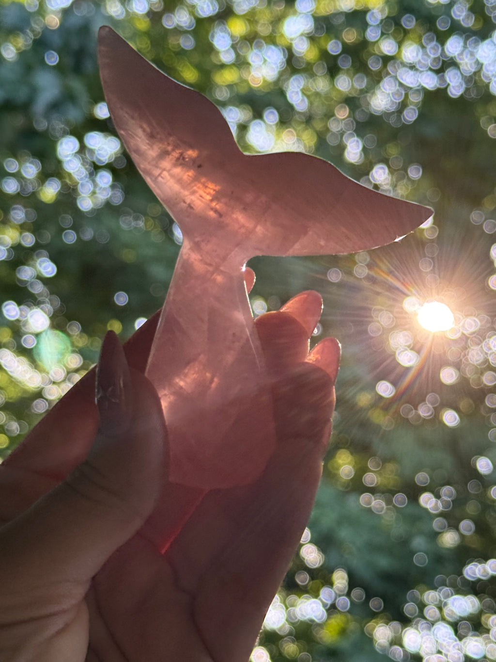 Rose Quartz Whale (Mermaid) Tail J