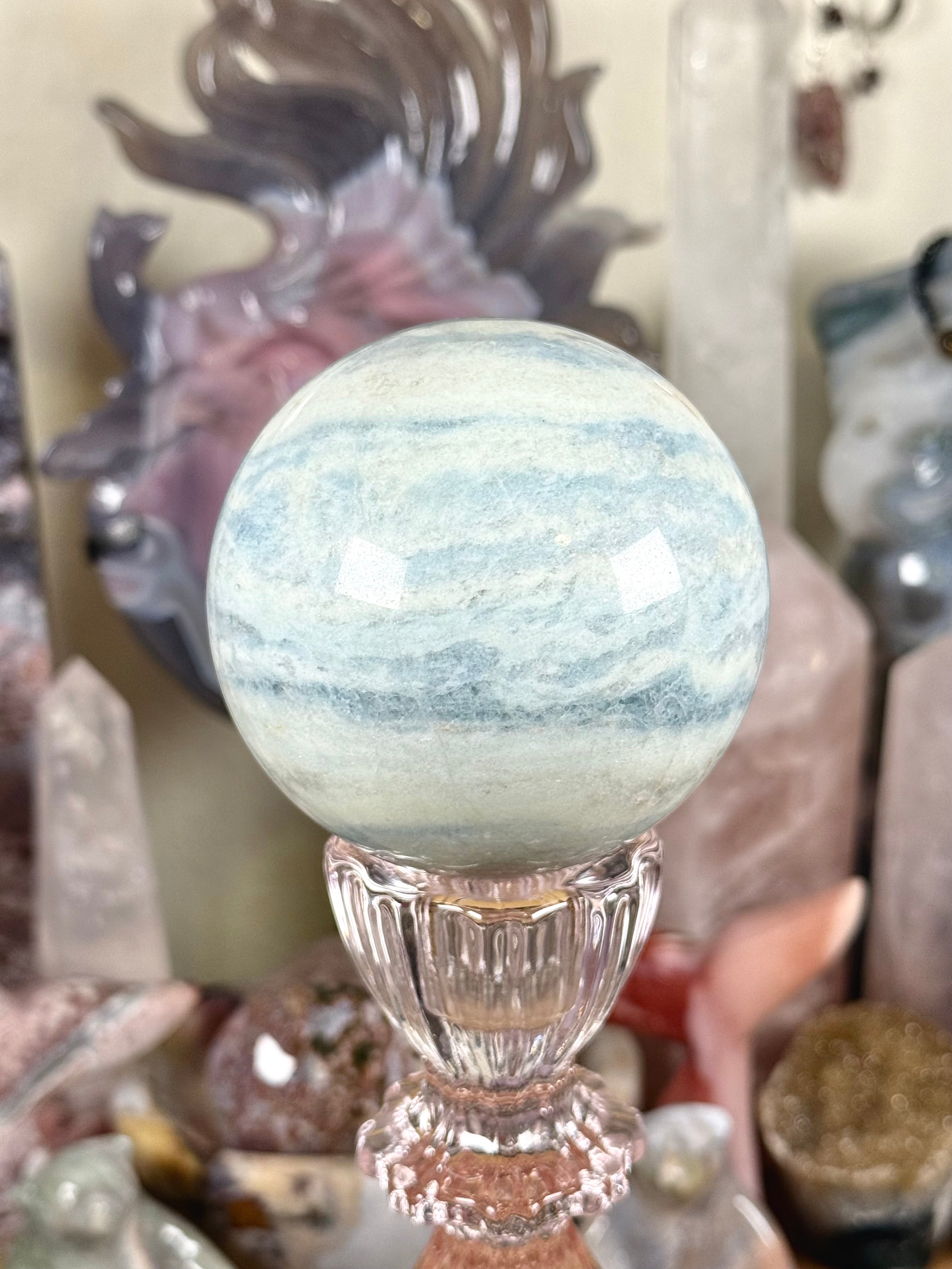 Dreamy Blue Calcite Sphere C
