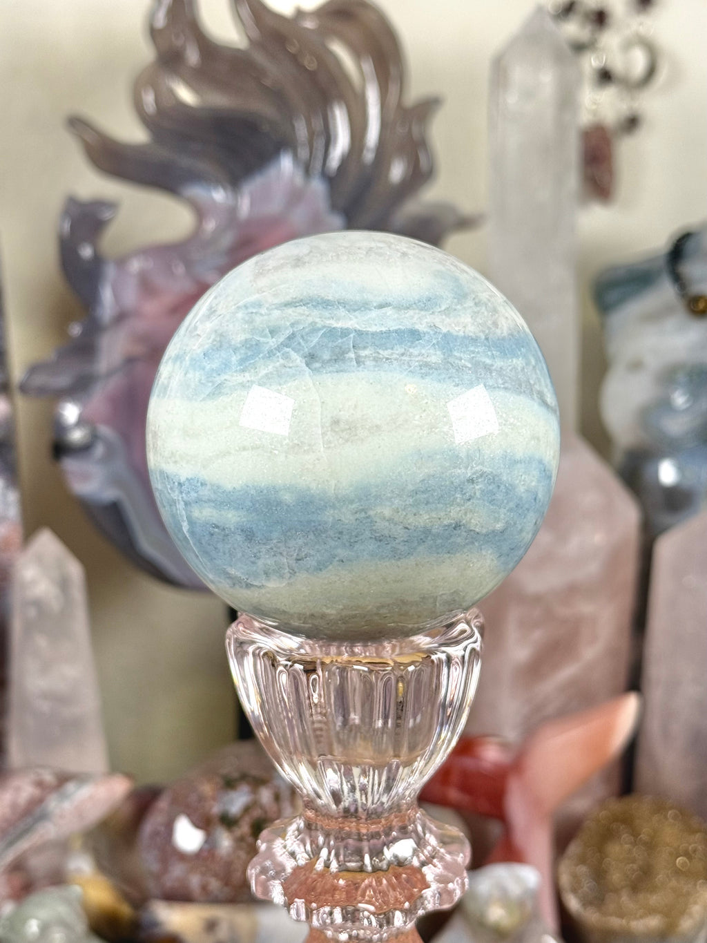 Dreamy Blue Calcite Sphere B