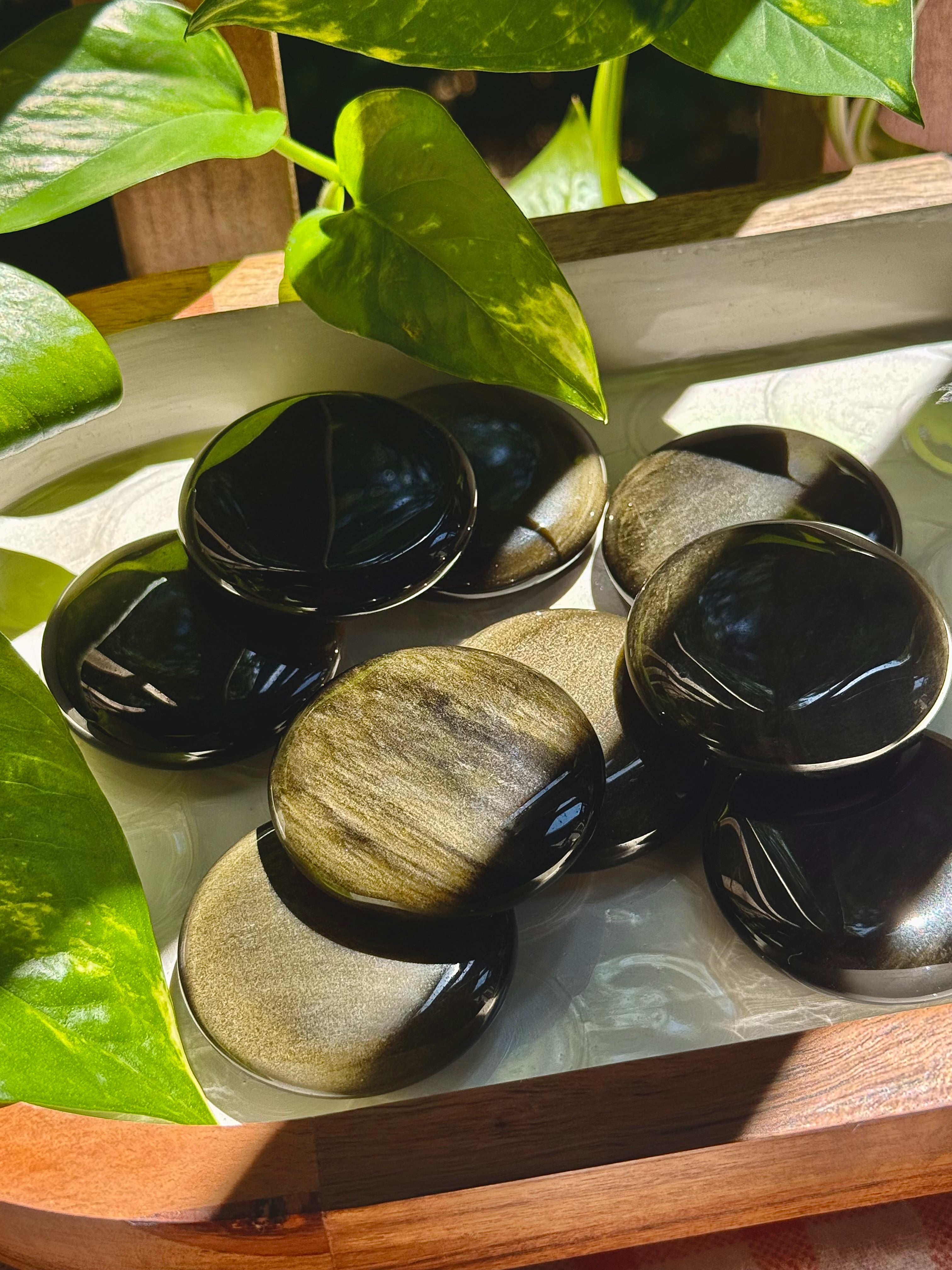 Gold Sheen Obsidian Palmstone ♡Intuitively Chosen♡