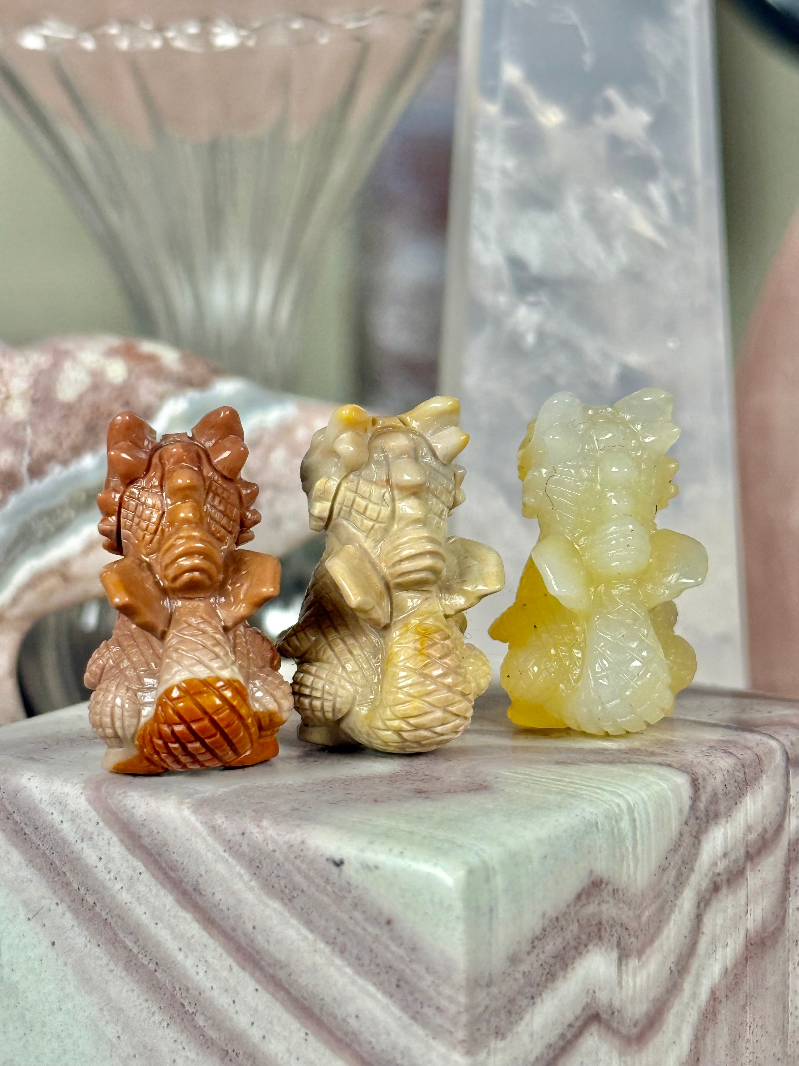 Alashan Agate Crystal Artisan Carving Baby Dragon ♡Choose Your Option♡