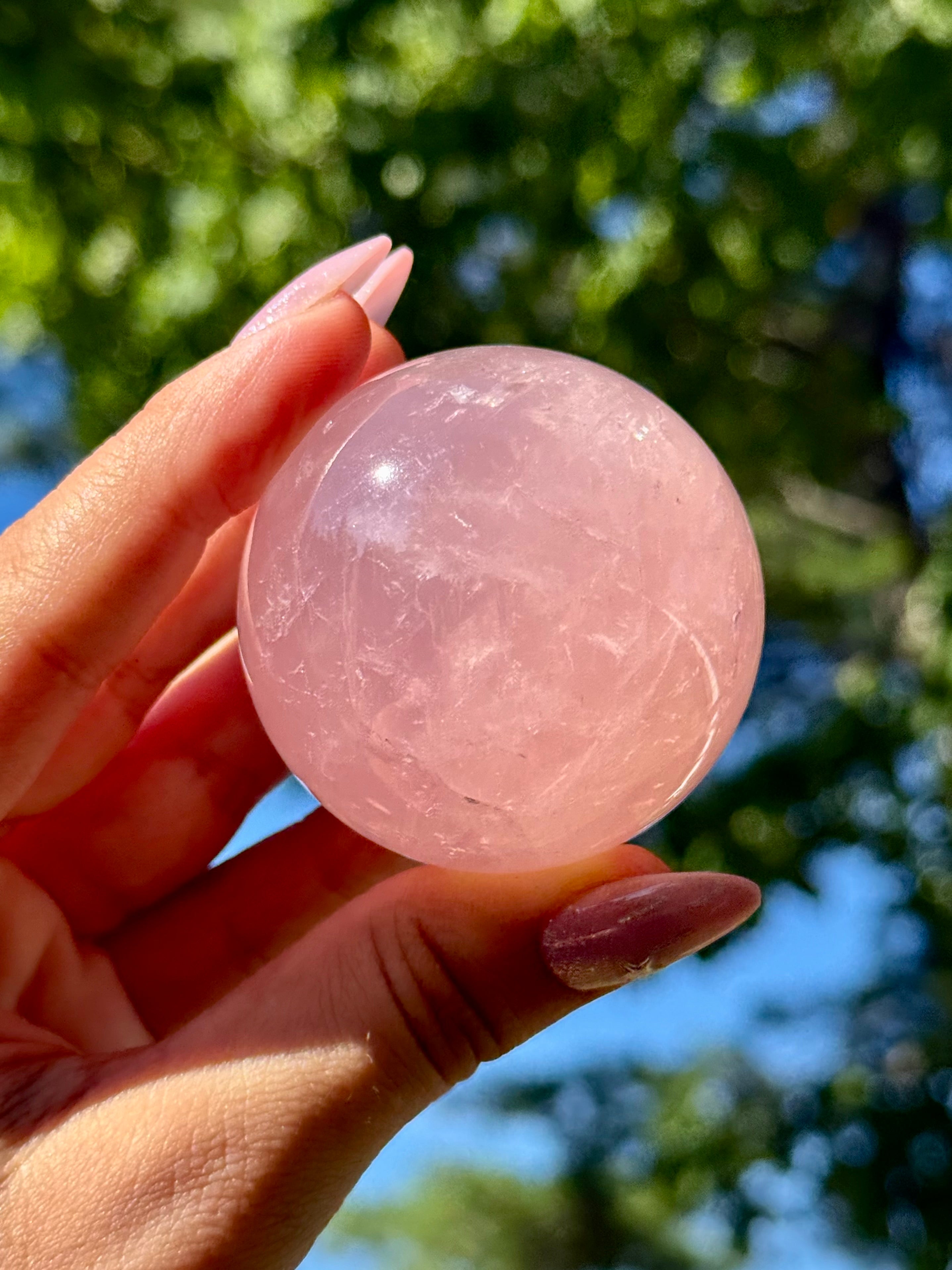 Star Rose Quartz Sphere Gemmy HQ E