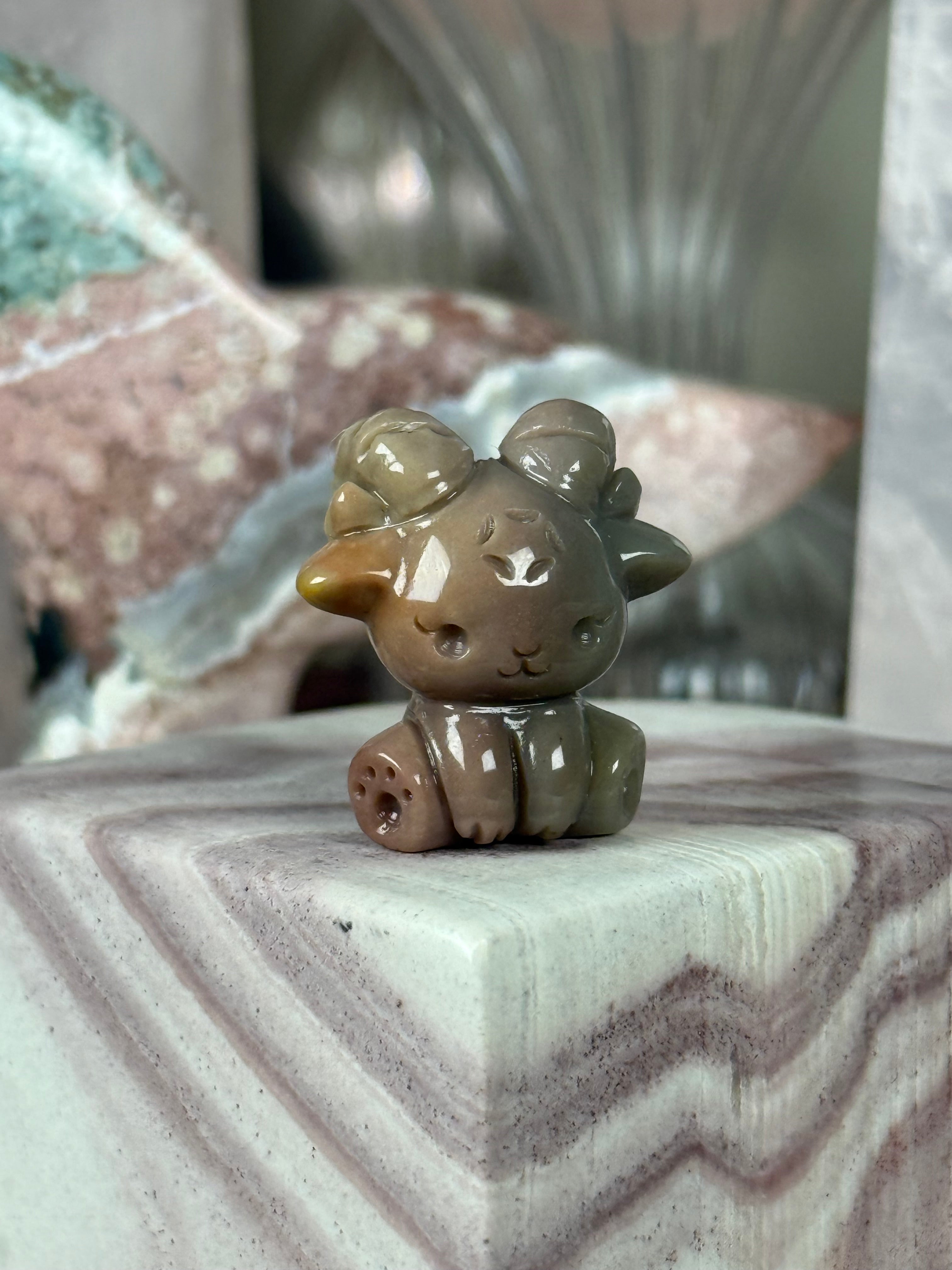 Alashan Agate Crystal Artisan Carving Goat ♡Choose Your Option♡