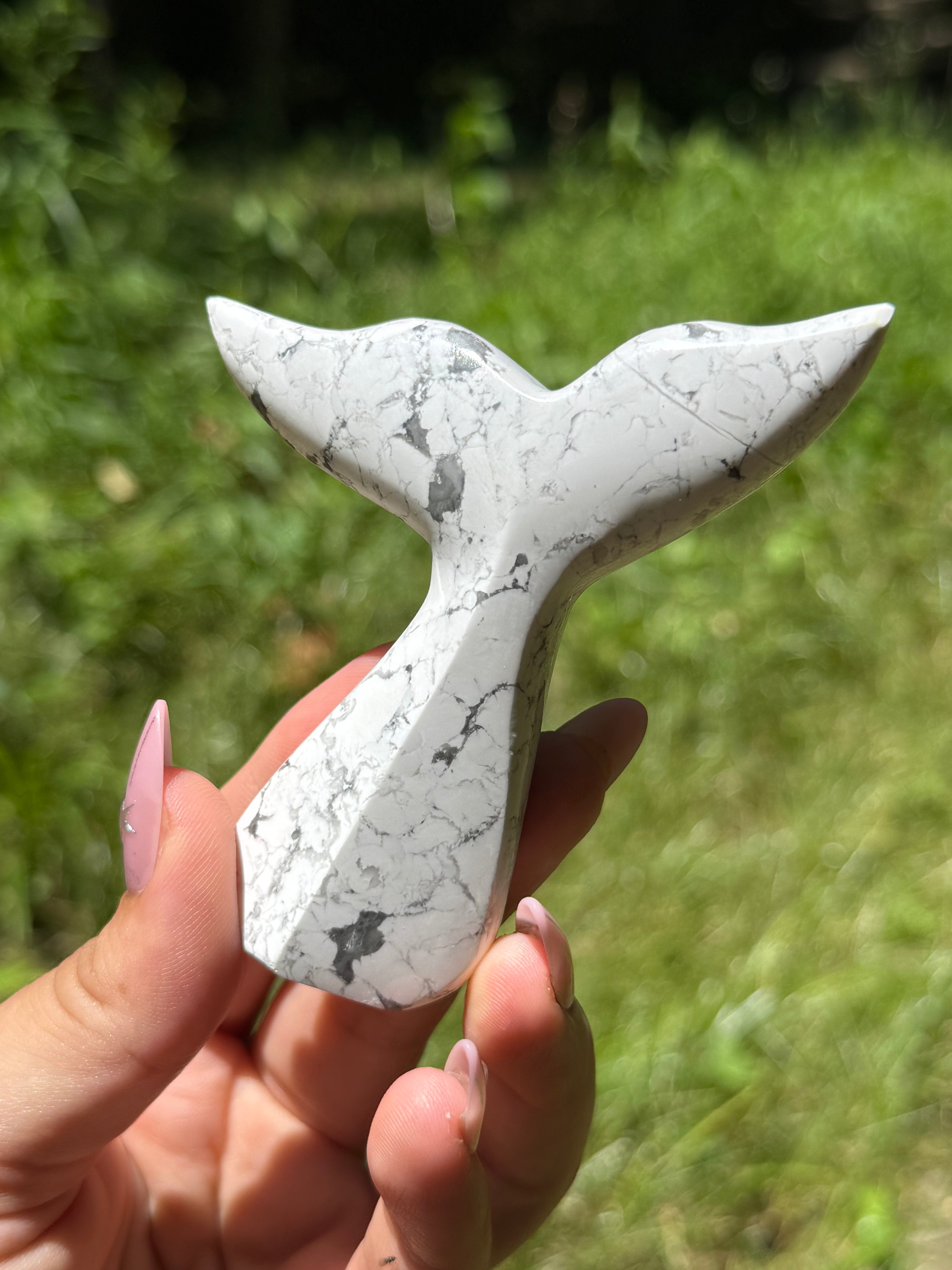 Howlite Whale (Mermaid) Tail C