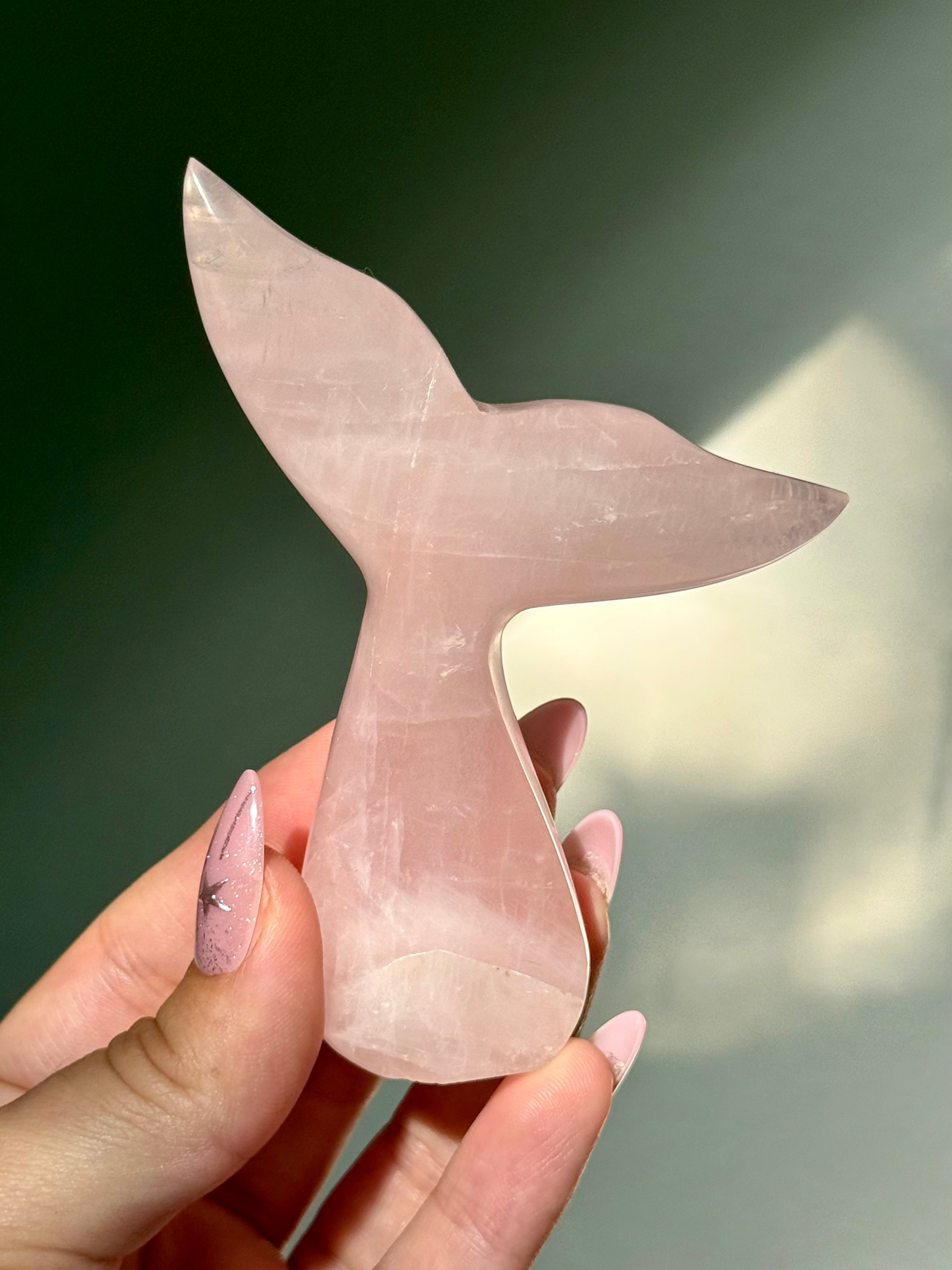 Rose Quartz Whale (Mermaid) Tail N