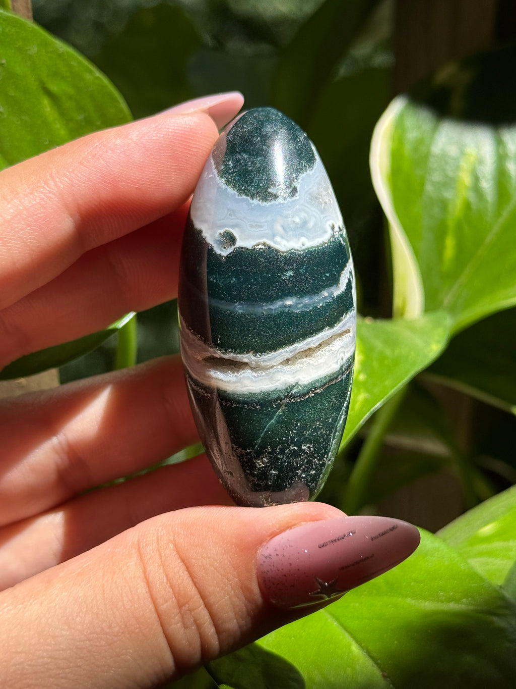 Green Sardonyx Shiva Lingam D