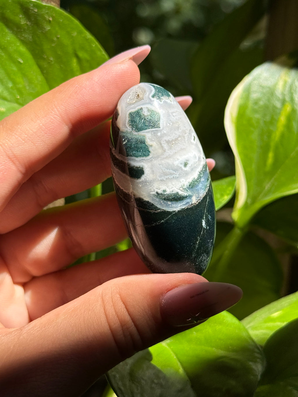 Green Sardonyx Shiva Lingam F