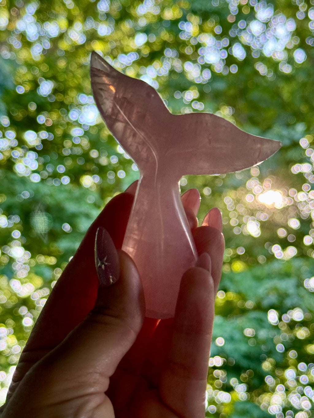 Rose Quartz Whale (Mermaid) Tail G