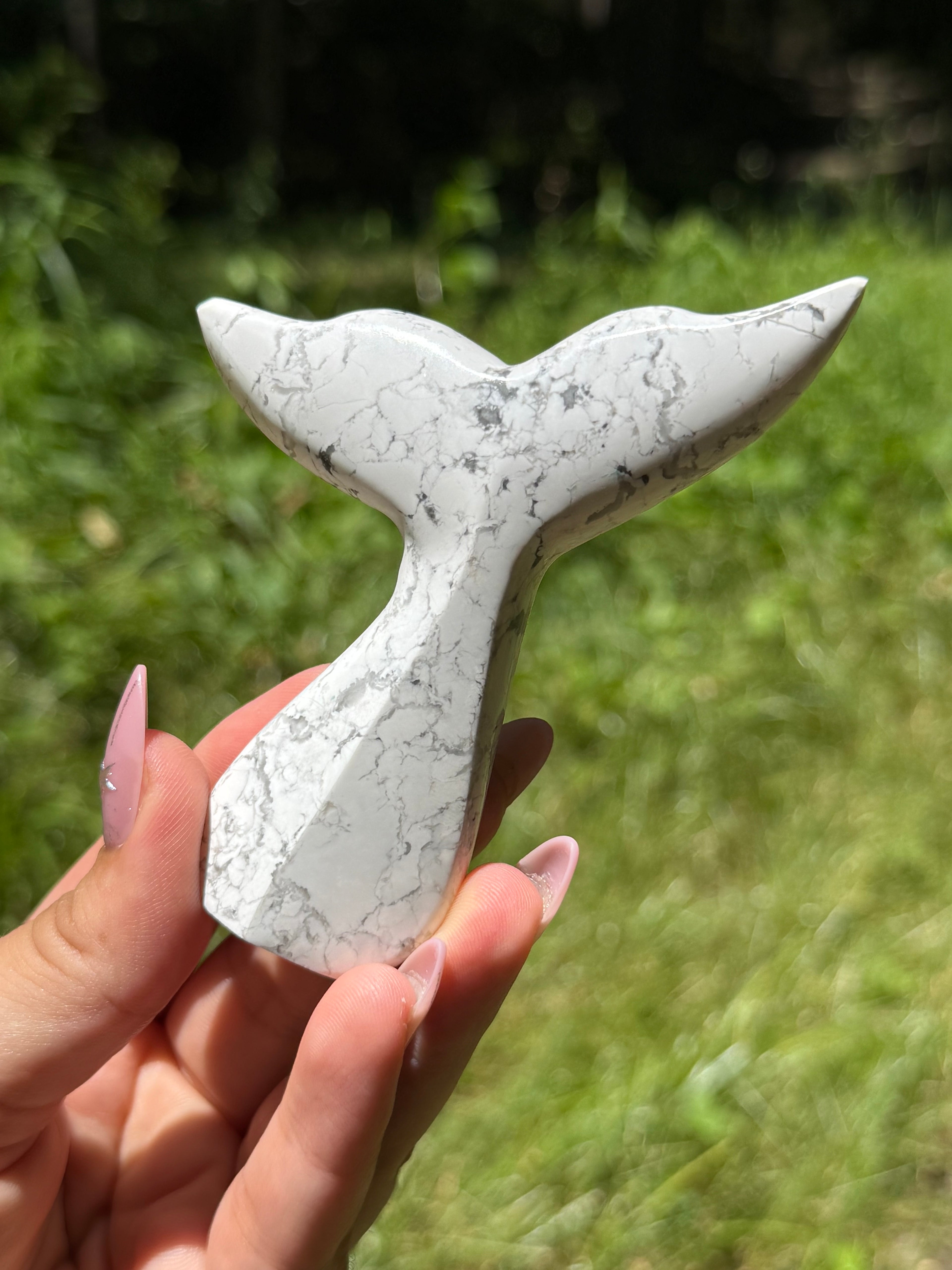 Howlite Whale (Mermaid) Tail B
