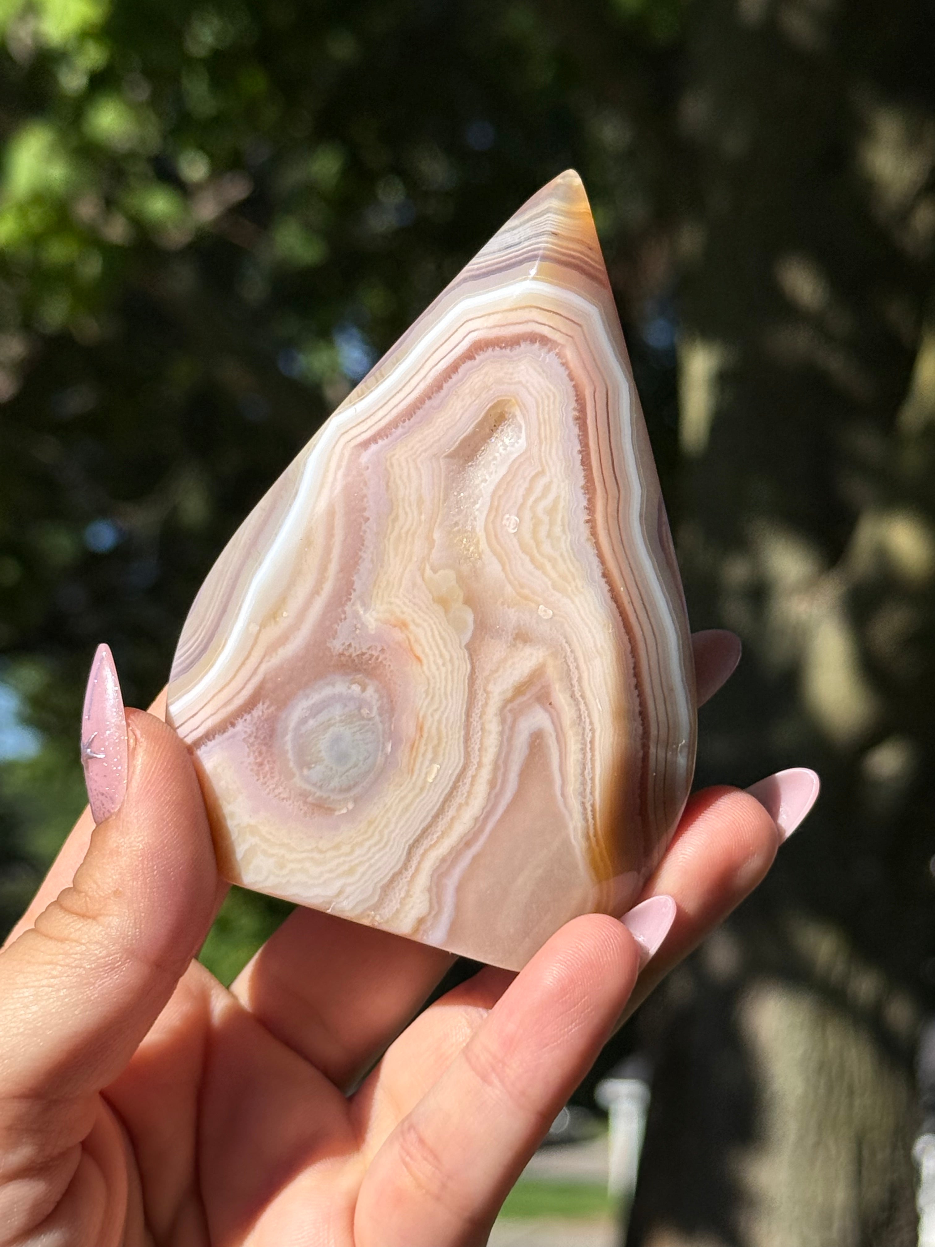 Pink Jelly Agate Pastel Freeform Druzy