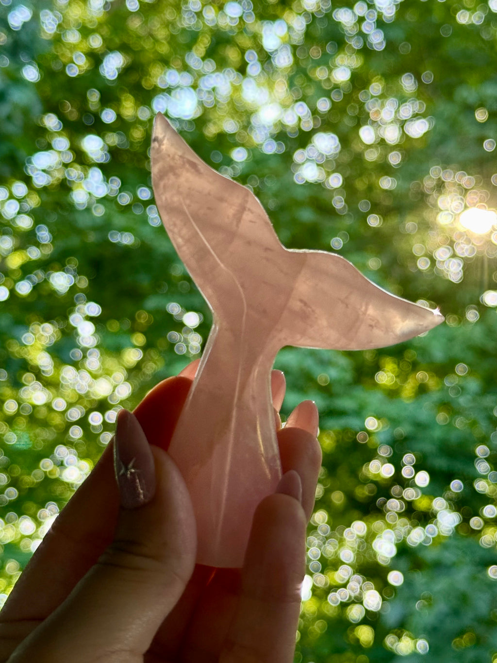 Rose Quartz Whale (Mermaid) Tail F