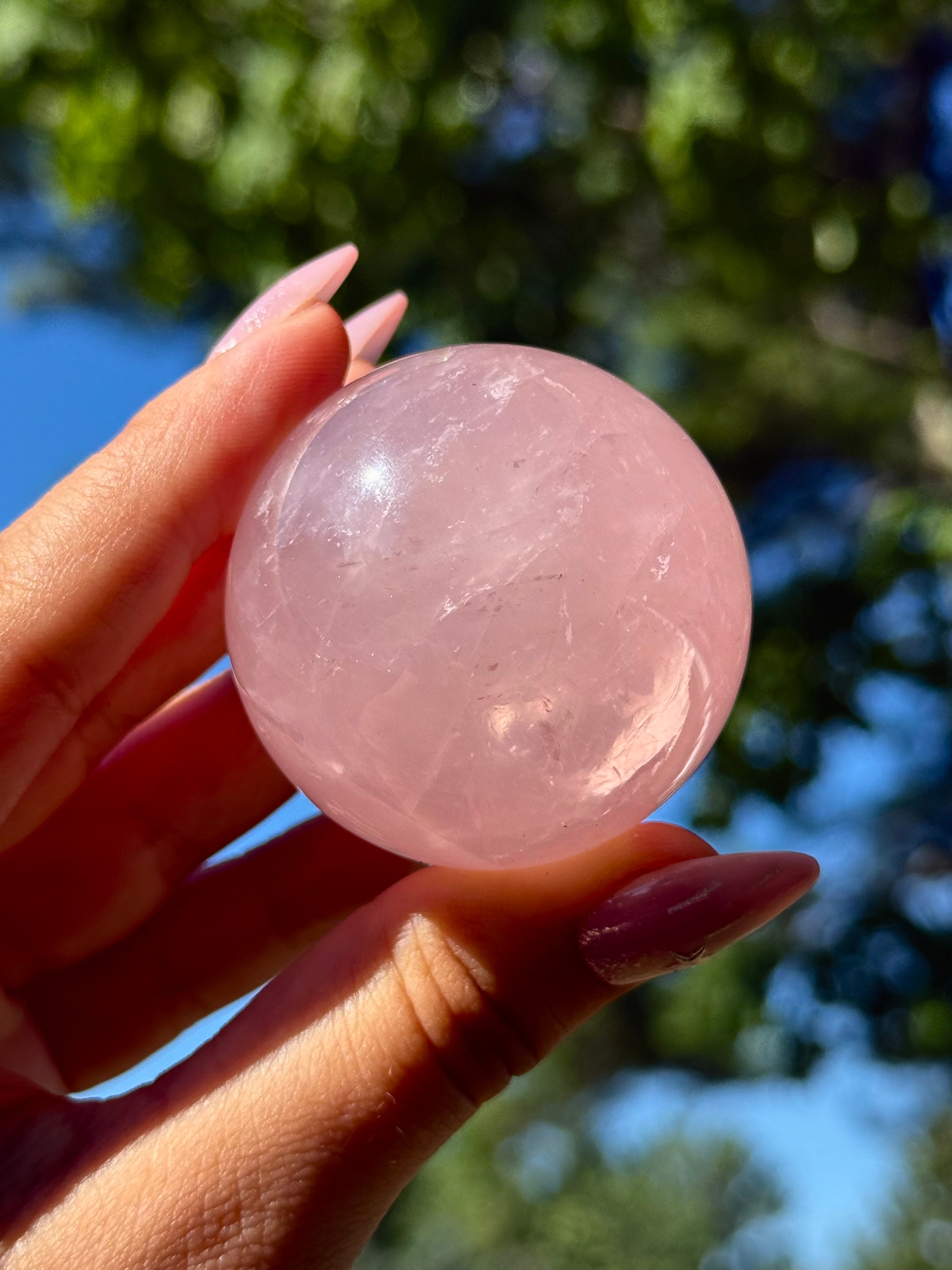 Star Rose Quartz Sphere Gemmy HQ D
