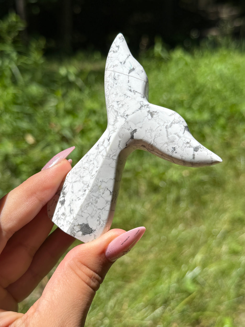 Howlite Whale (Mermaid) Tail C