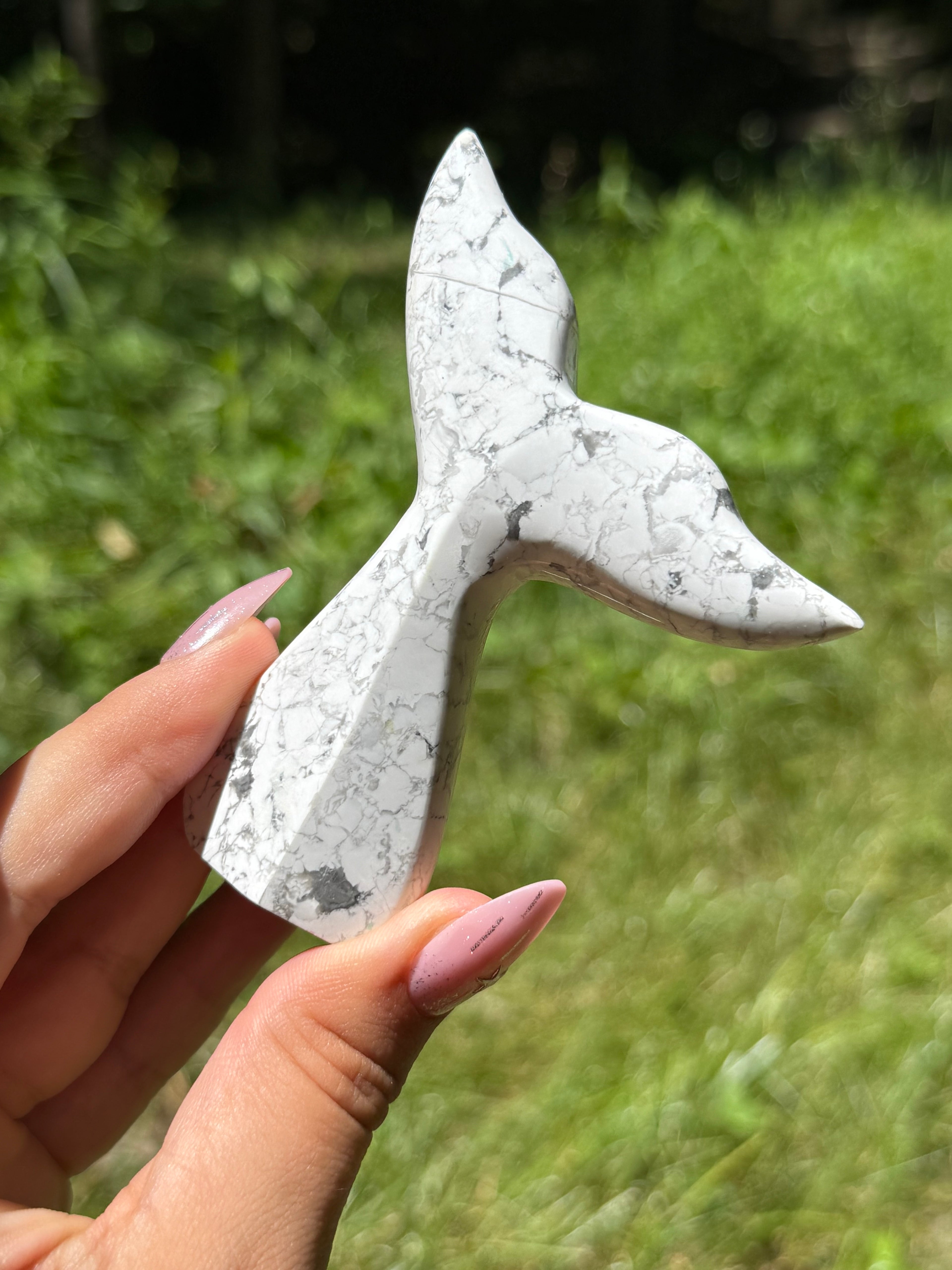 Howlite Whale (Mermaid) Tail C