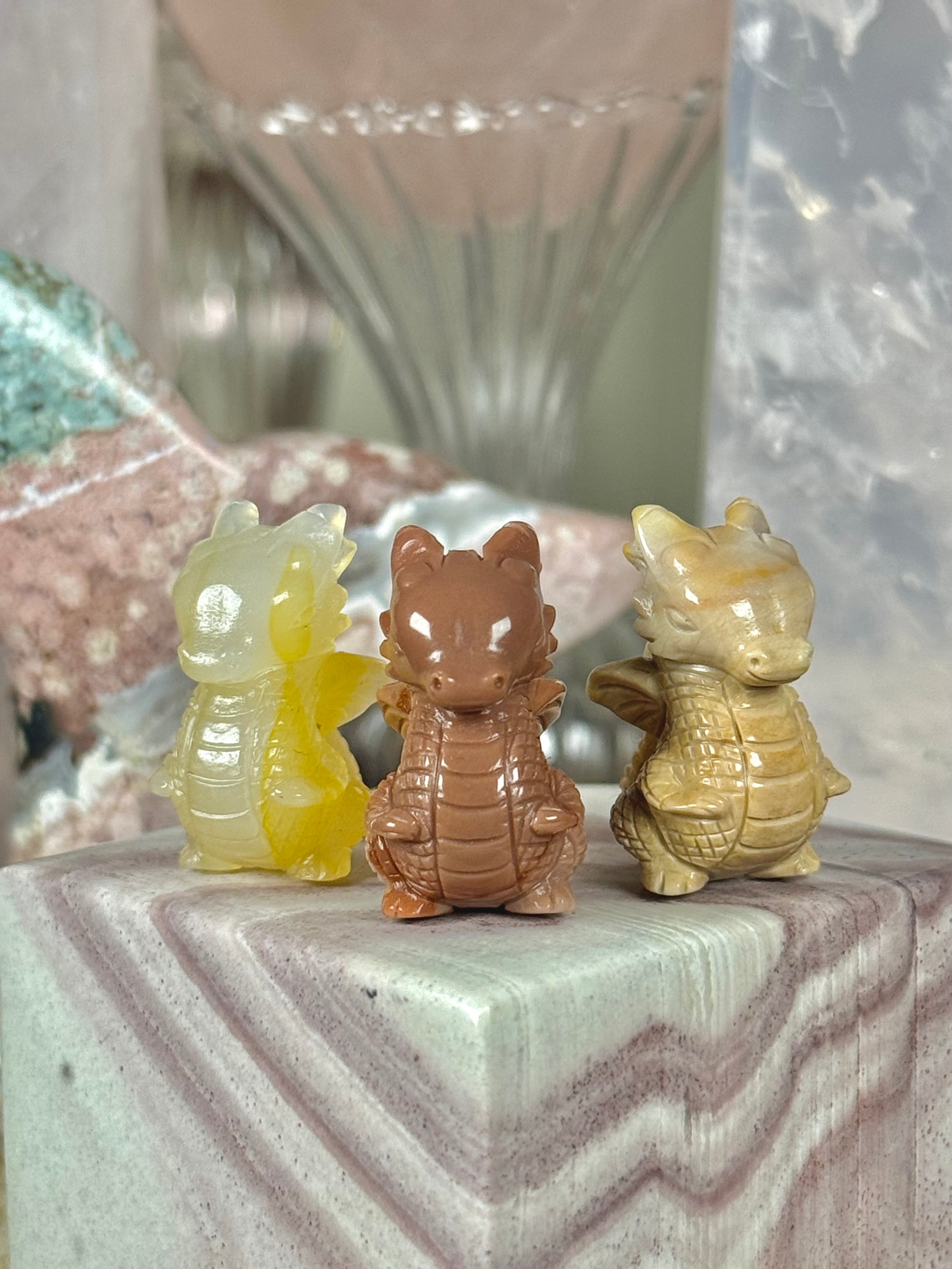 Alashan Agate Crystal Artisan Carving Baby Dragon ♡Choose Your Option♡