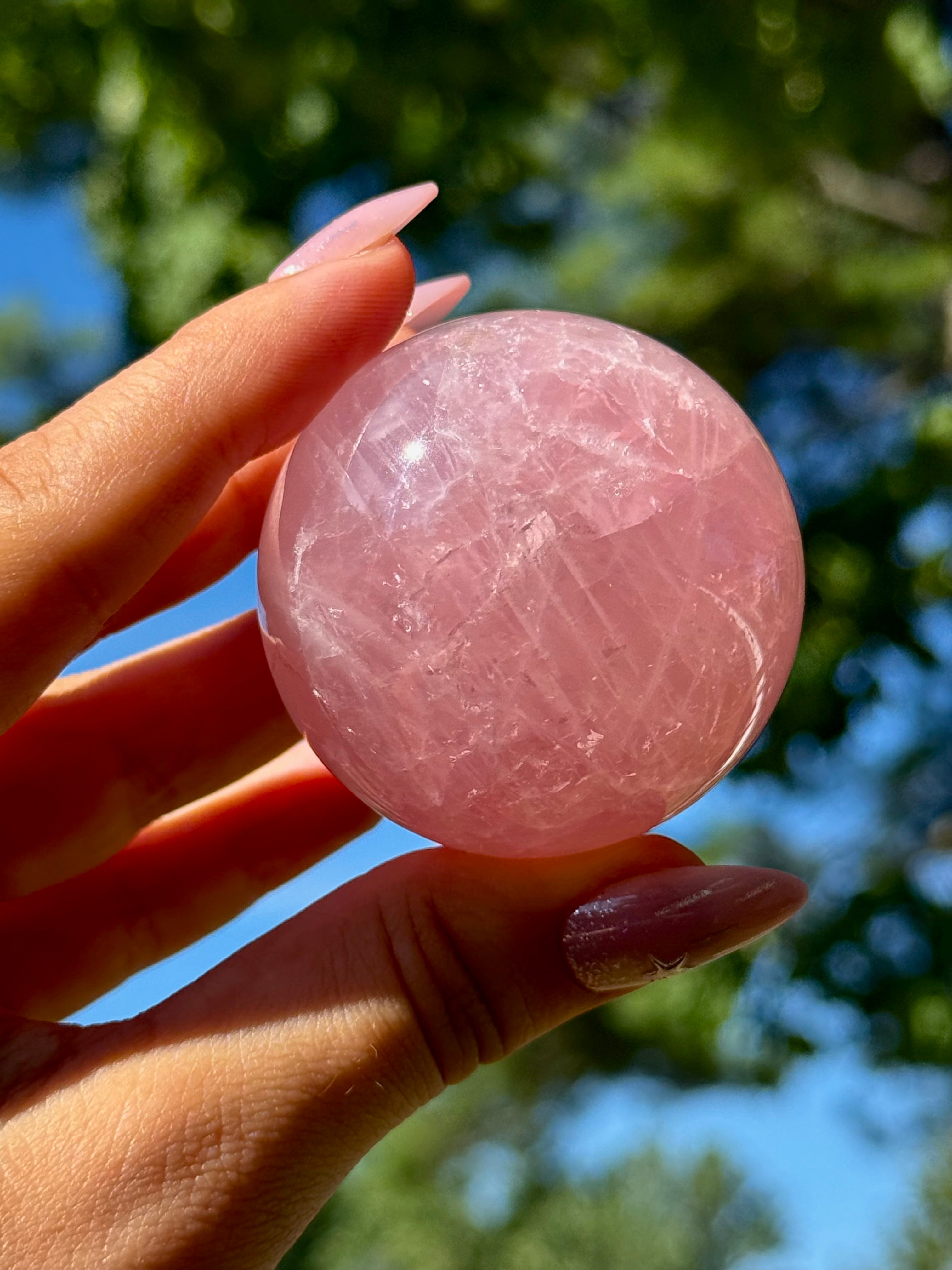 Star Rose Quartz Sphere Gemmy HQ F