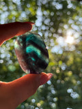 Black Rose Fluorite Palmstone F