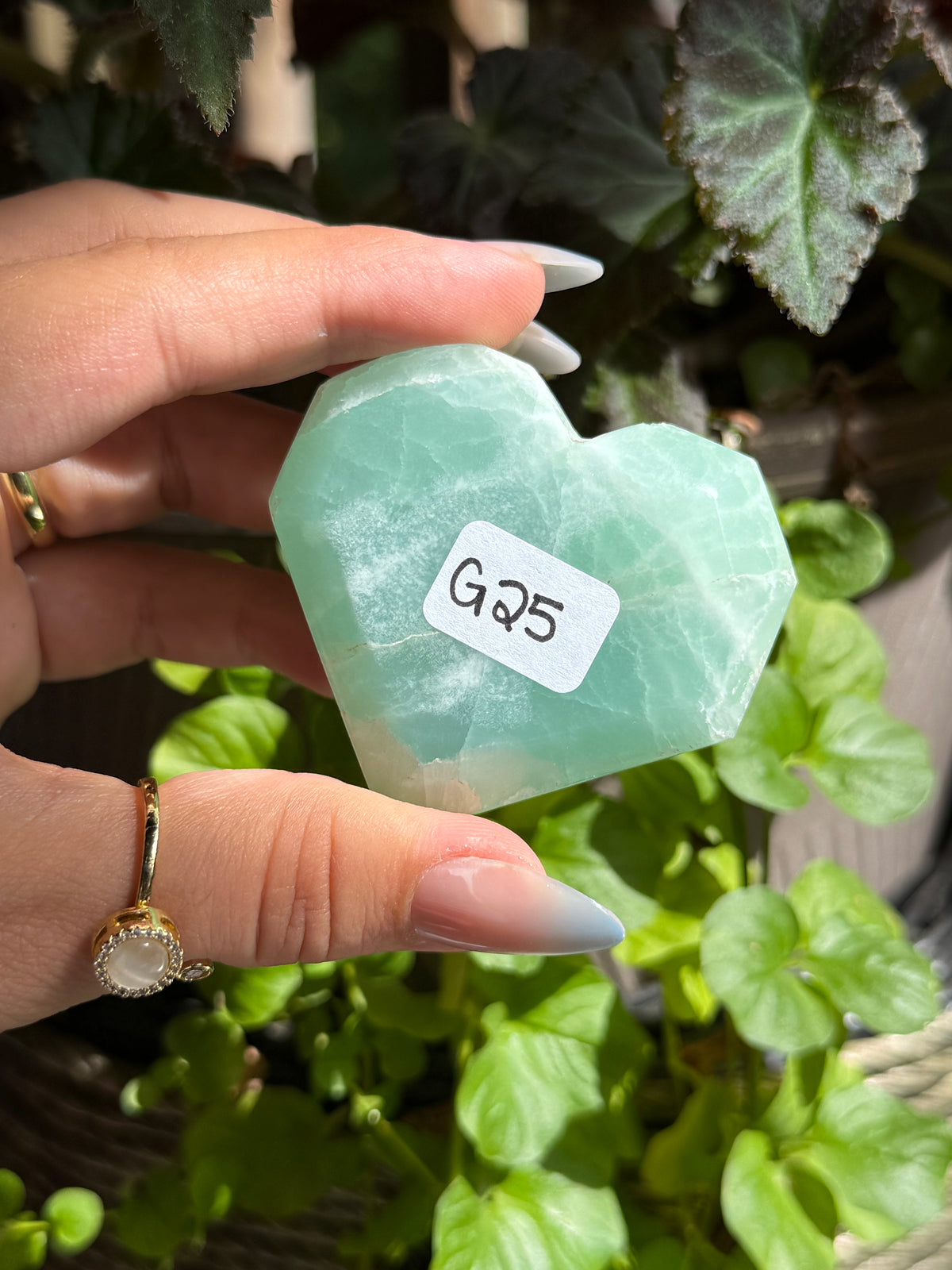 Pistachio Calcite Heart