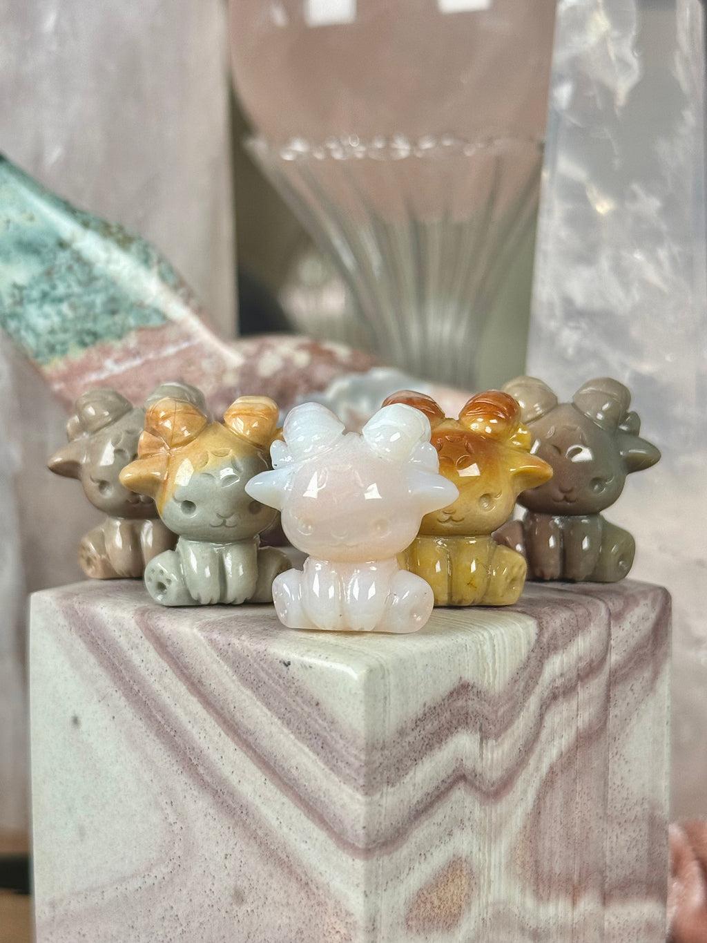 Alashan Agate Crystal Artisan Carving Goat ♡Choose Your Option♡