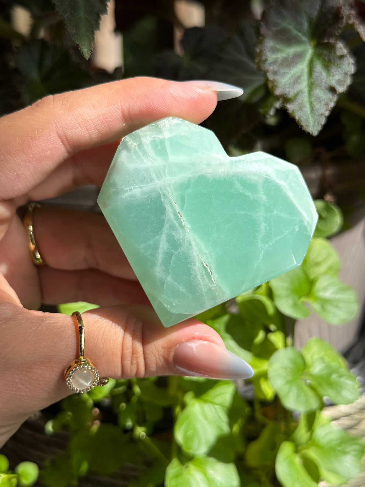 Pistachio Calcite Heart
