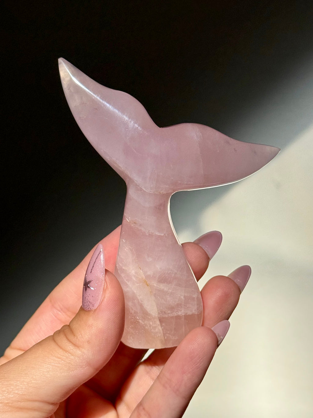 Rose Quartz Whale (Mermaid) Tail I