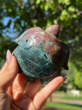 Sea Jasper Sea Turtle Crystal Carving