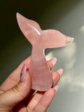 Rose Quartz Whale (Mermaid) Tail L