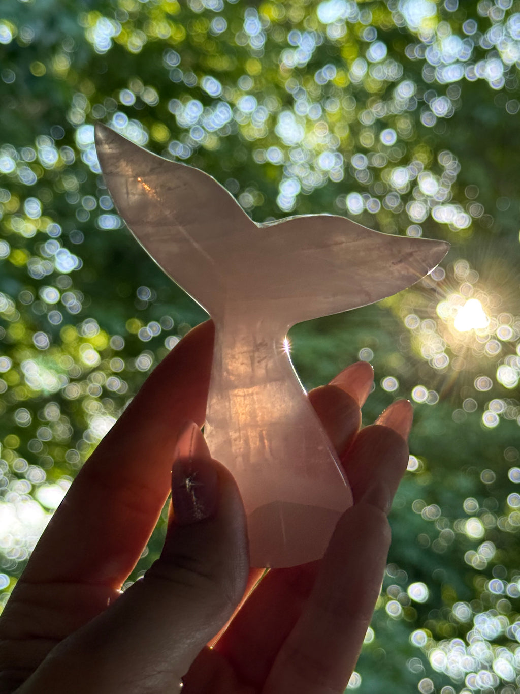 Rose Quartz Whale (Mermaid) Tail N