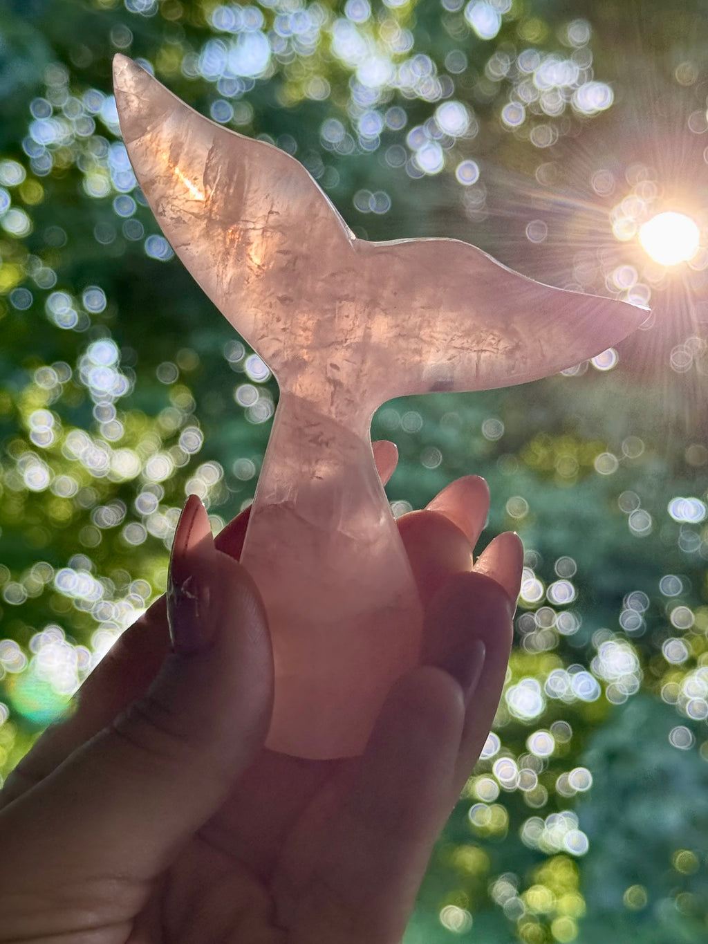 Rose Quartz Whale (Mermaid) Tail C