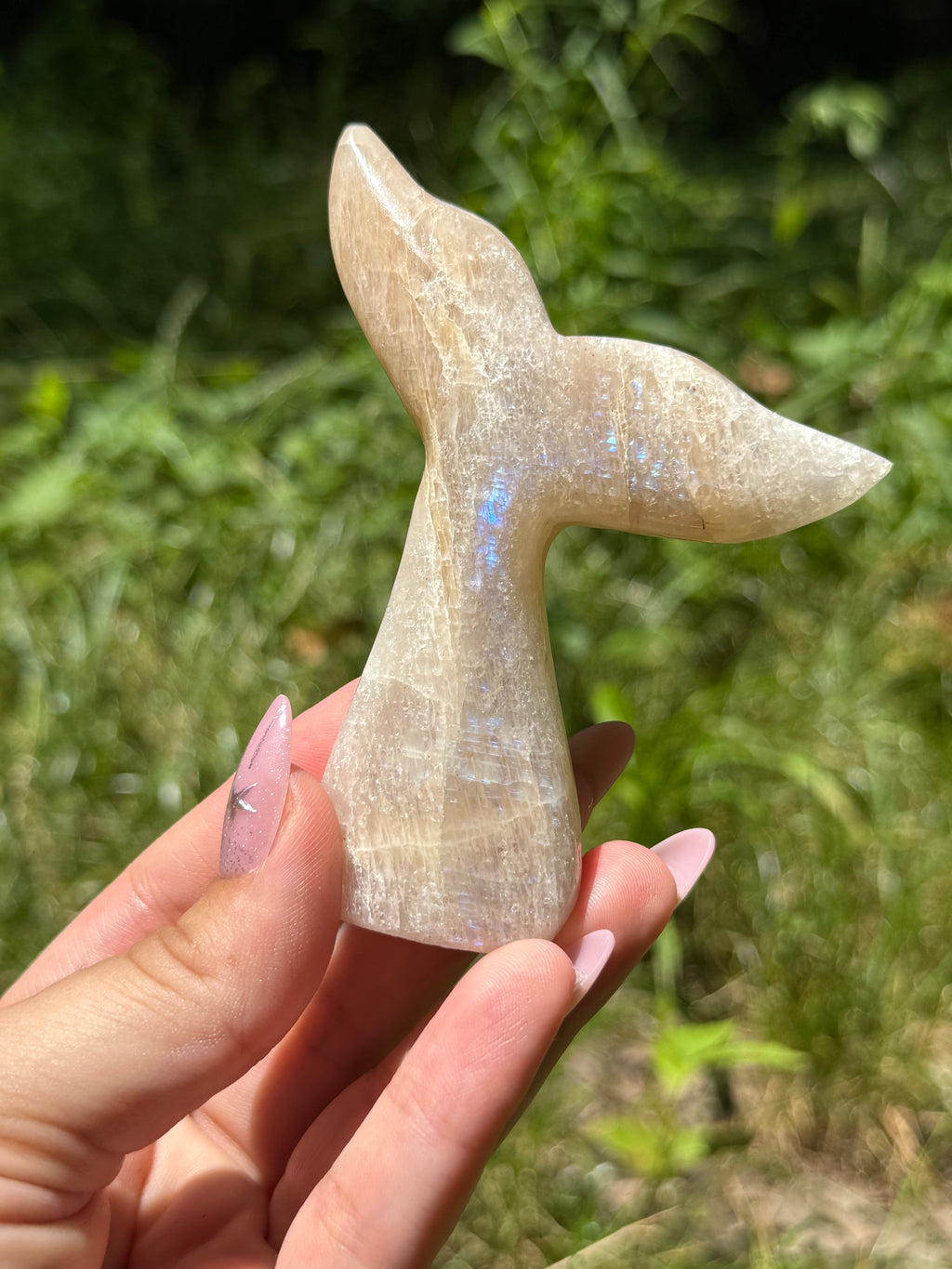 Tanzanian Moonstone Whale (Mermaid) Tail A