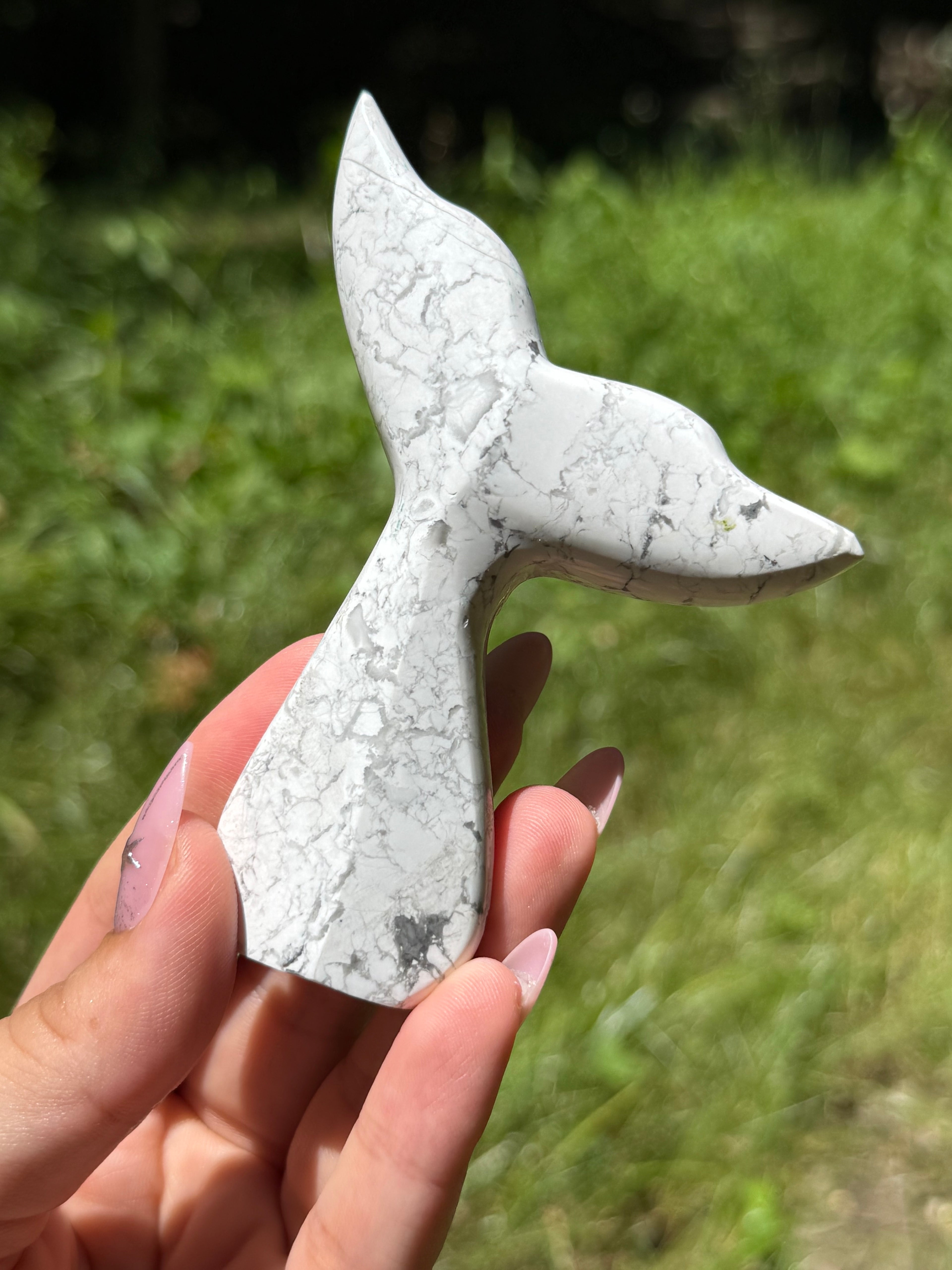 Howlite Whale (Mermaid) Tail B