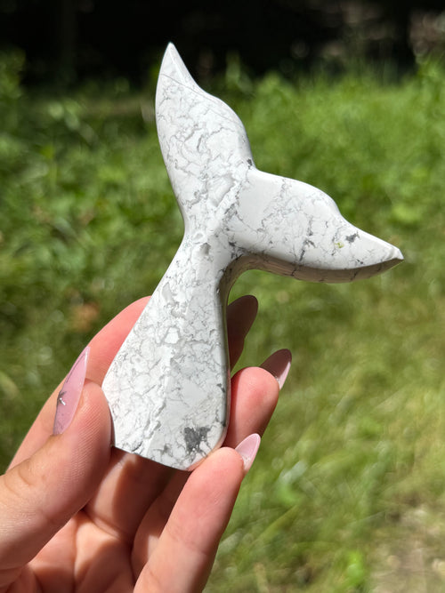 Howlite Whale (Mermaid) Tail B