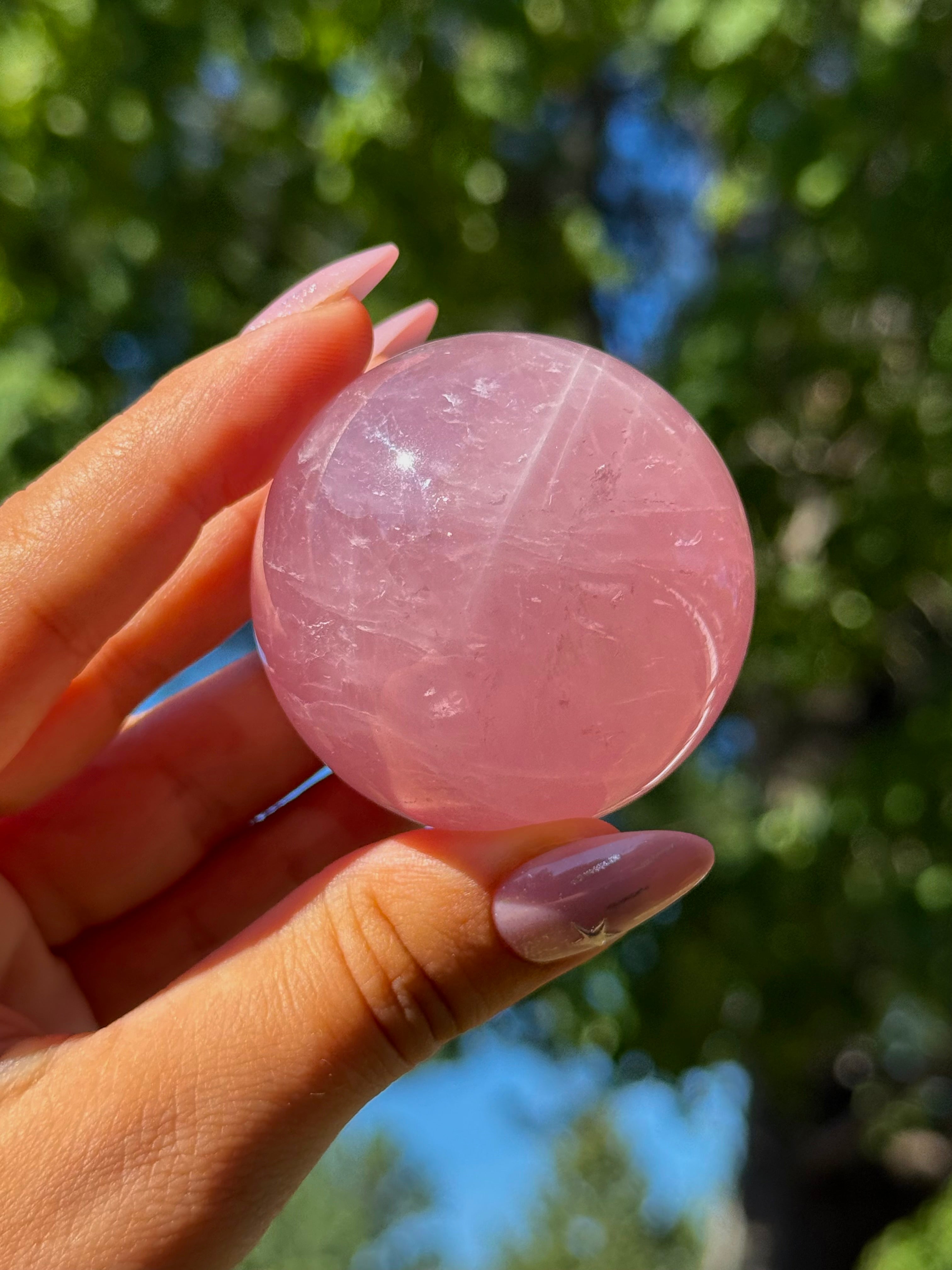 Star Rose Quartz Sphere Gemmy HQ A