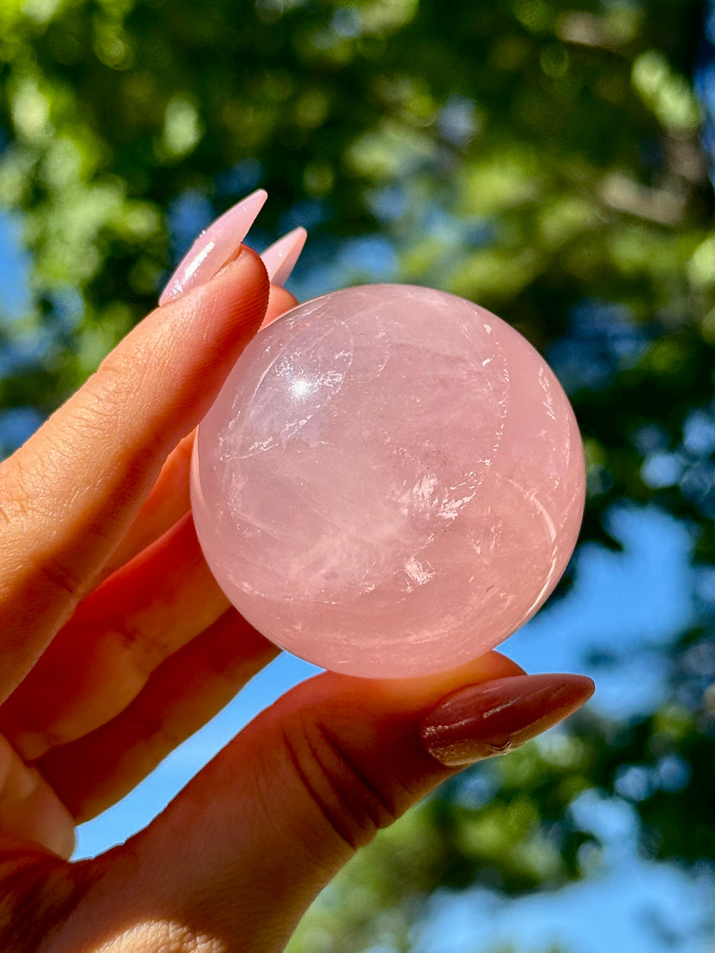 Star Rose Quartz Sphere Gemmy HQ H
