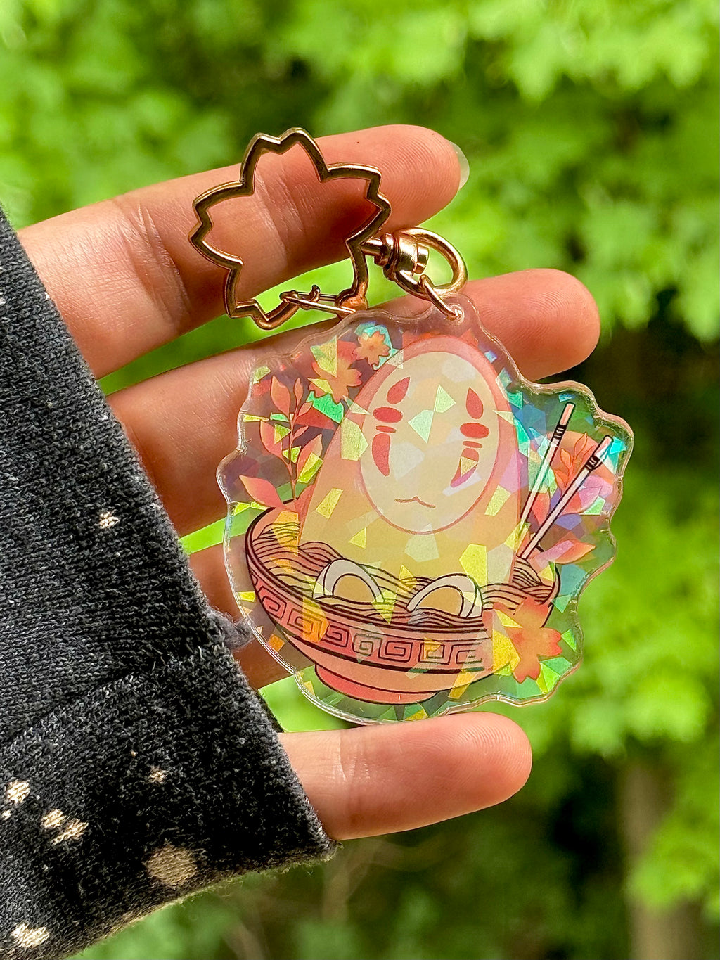 No Face - Faceless Spirit Holographic Keychain Imperfect