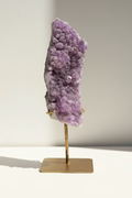 Brazilian Amethyst Sugar Druzy Cut Base On Stand