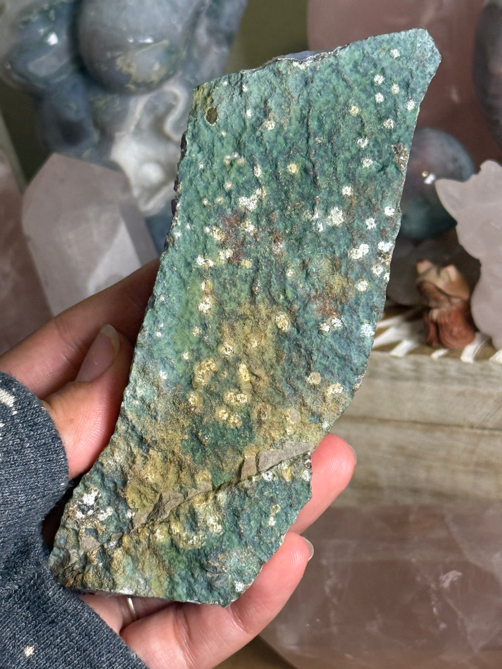 Brazilian Amethyst Sugar Druzy Cut Base On Stand