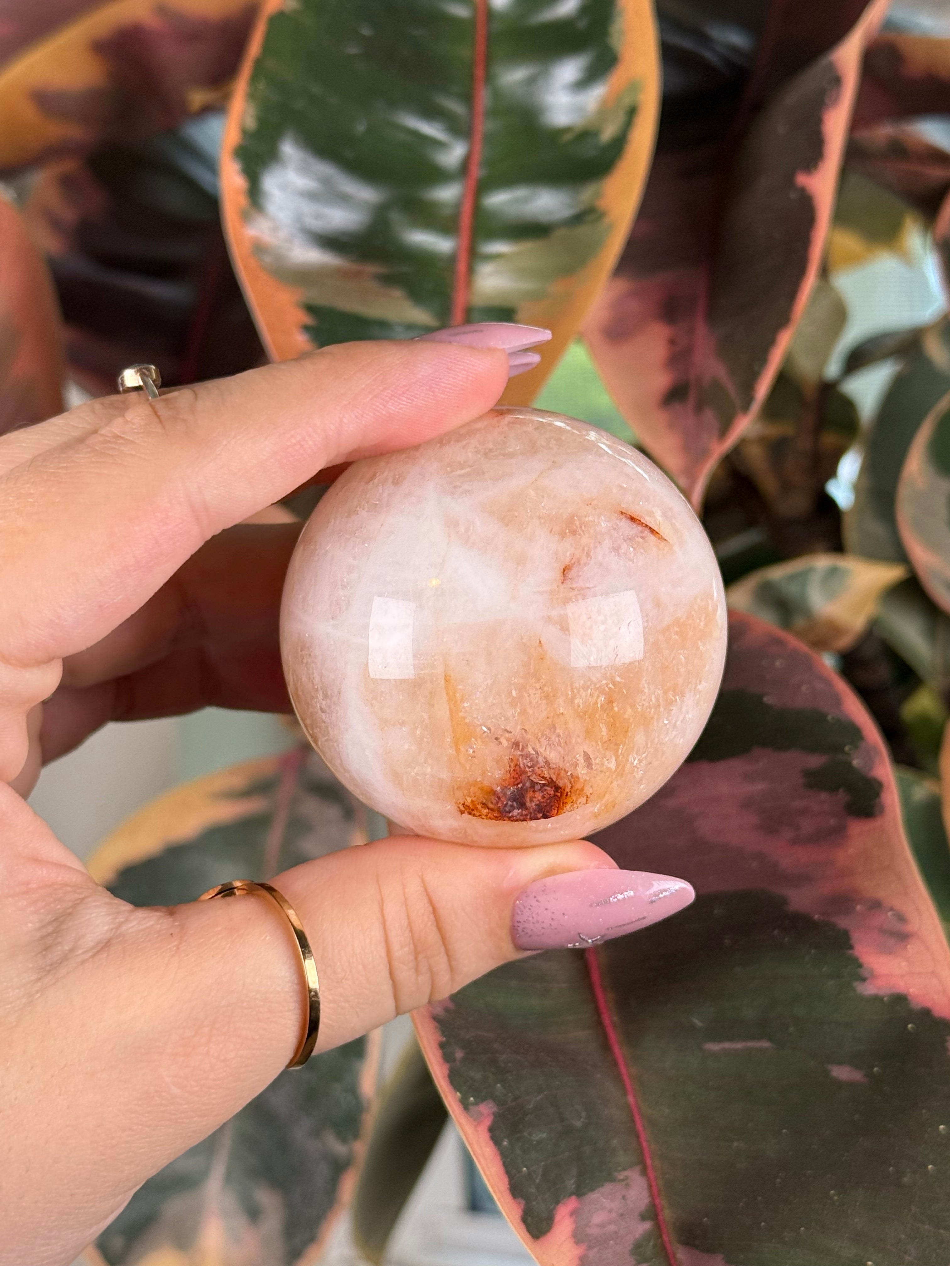 Hematite "Fire" Quartz Sphere