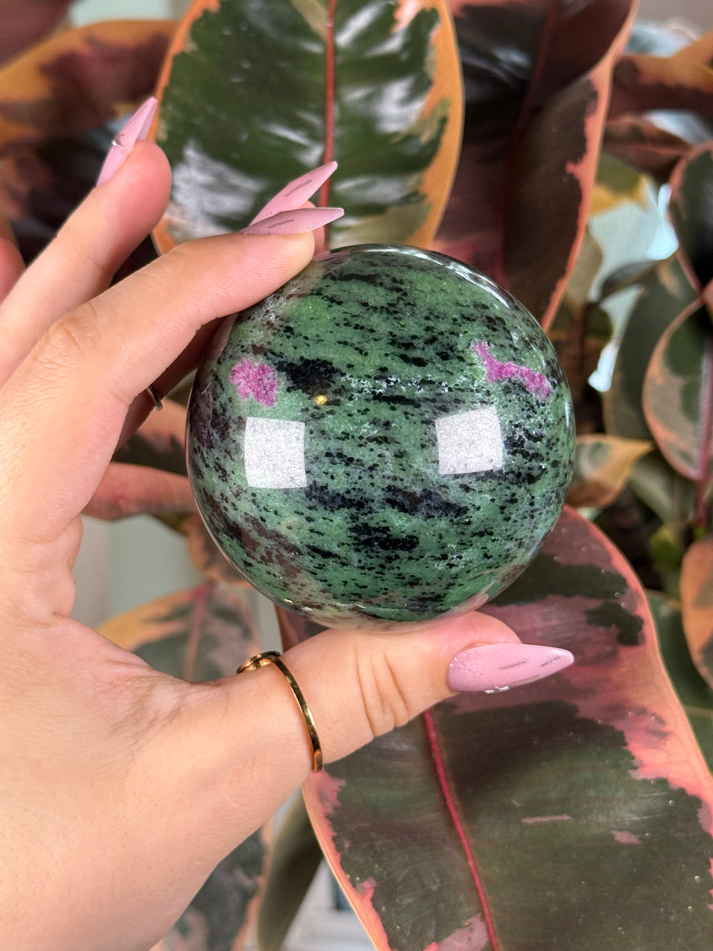 Ruby Zoisite UV Reactive Sphere