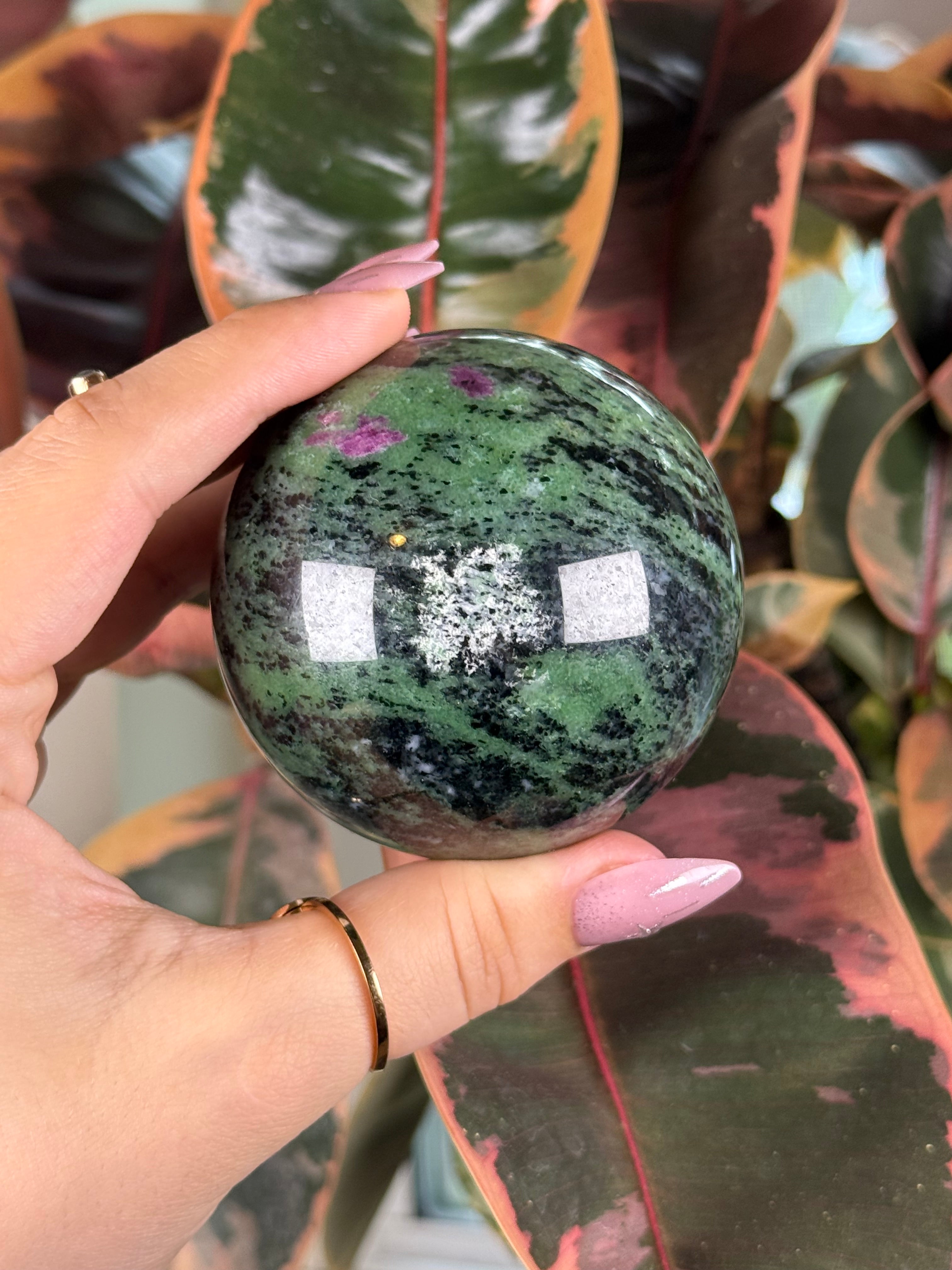 Ruby Zoisite UV Reactive Sphere