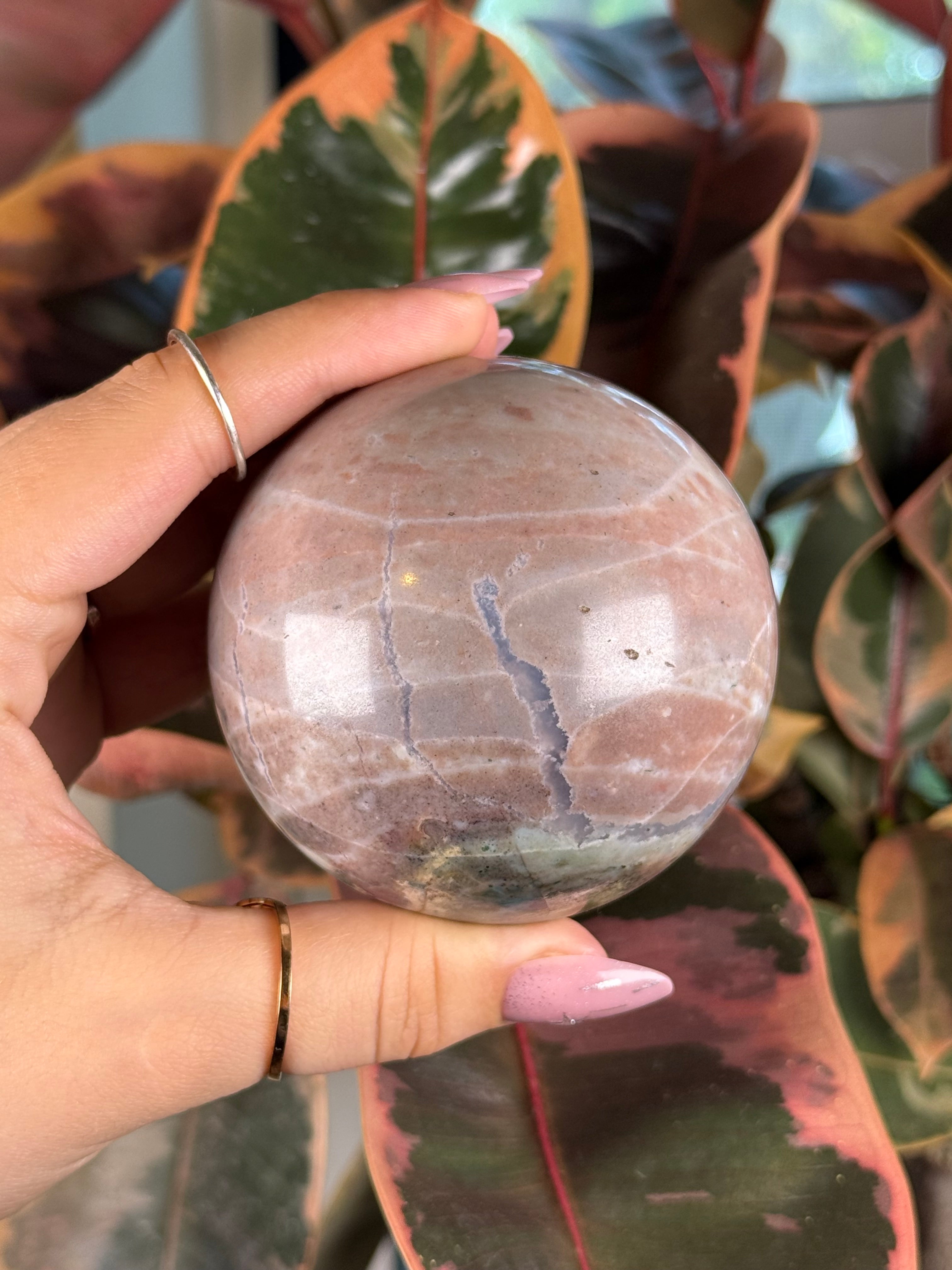 Sea Jasper Sphere "Lavender Haze"
