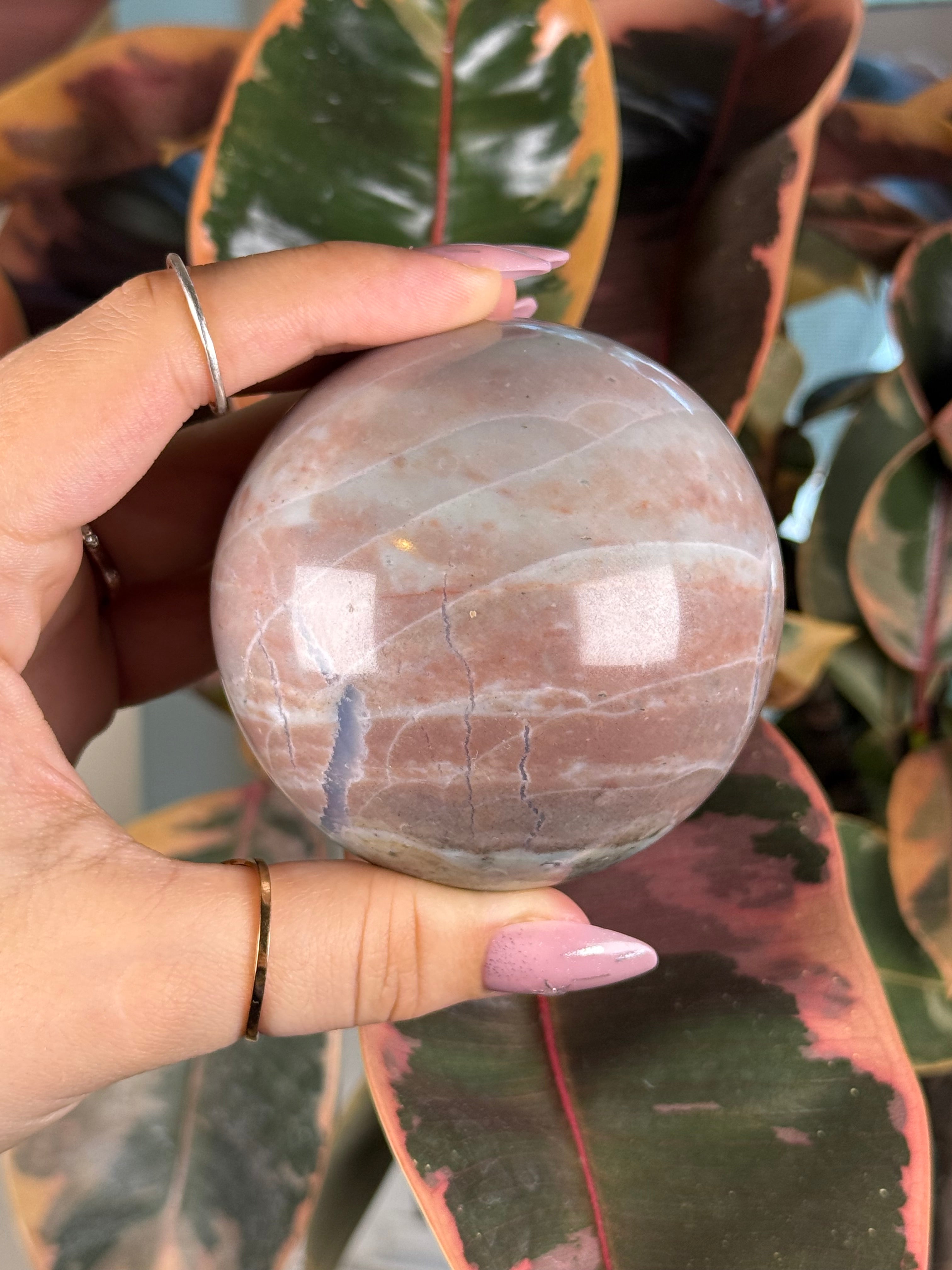 Sea Jasper Sphere "Lavender Haze"