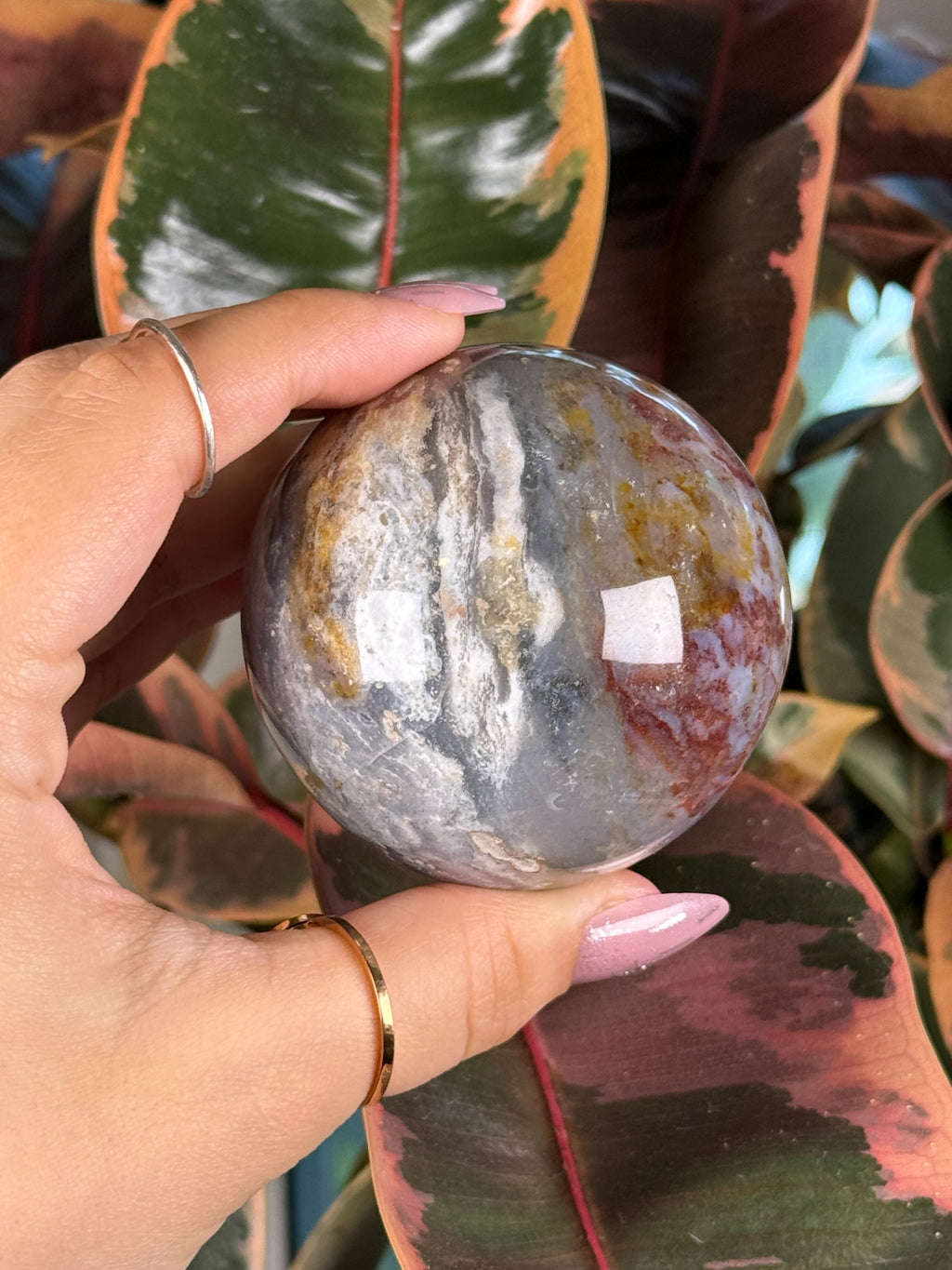 Sea Jasper | Moss Agate Sphere "Siren Depths"